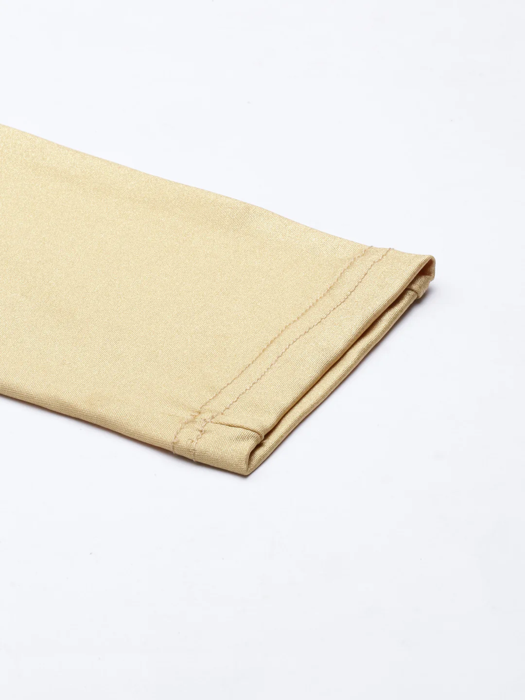 Neerus Gold Color Shimmer Fabric Leggings - Image 7