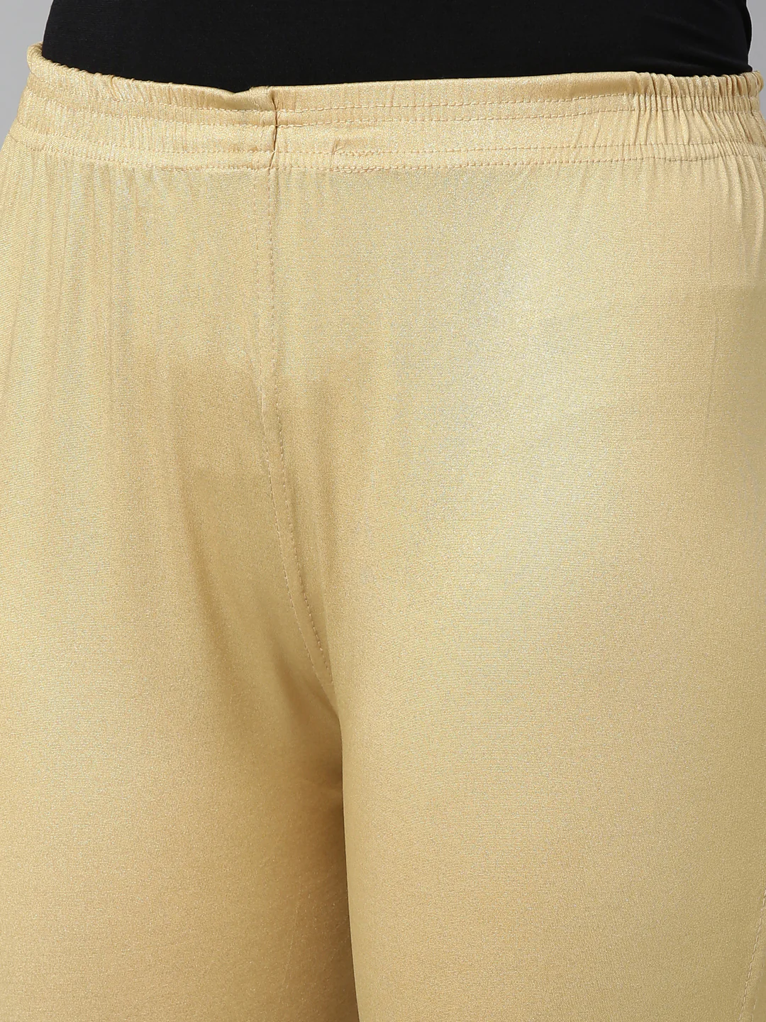 Neerus Gold Color Shimmer Fabric Leggings - Image 8