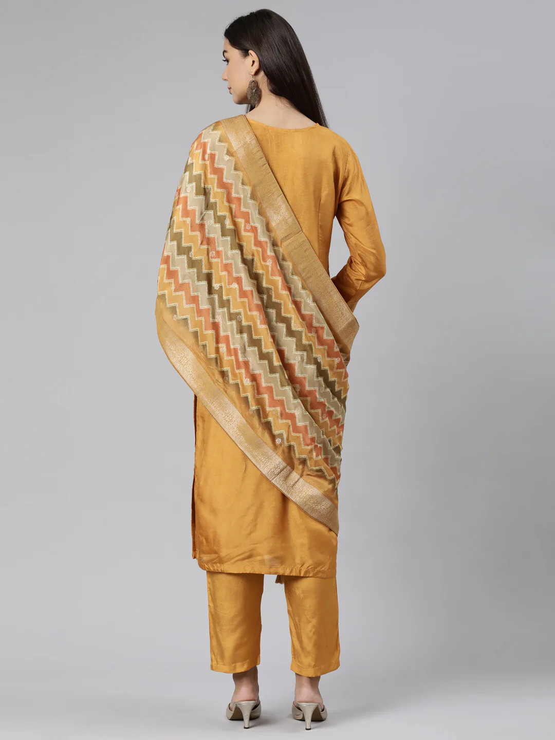 Neerus Gold Regular Straight Floral Readymade suits - Image 3
