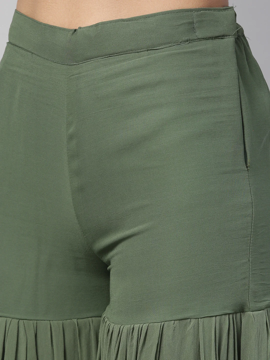 Neerus Green Color Chanderi Fabric Kurta Set - Image 6
