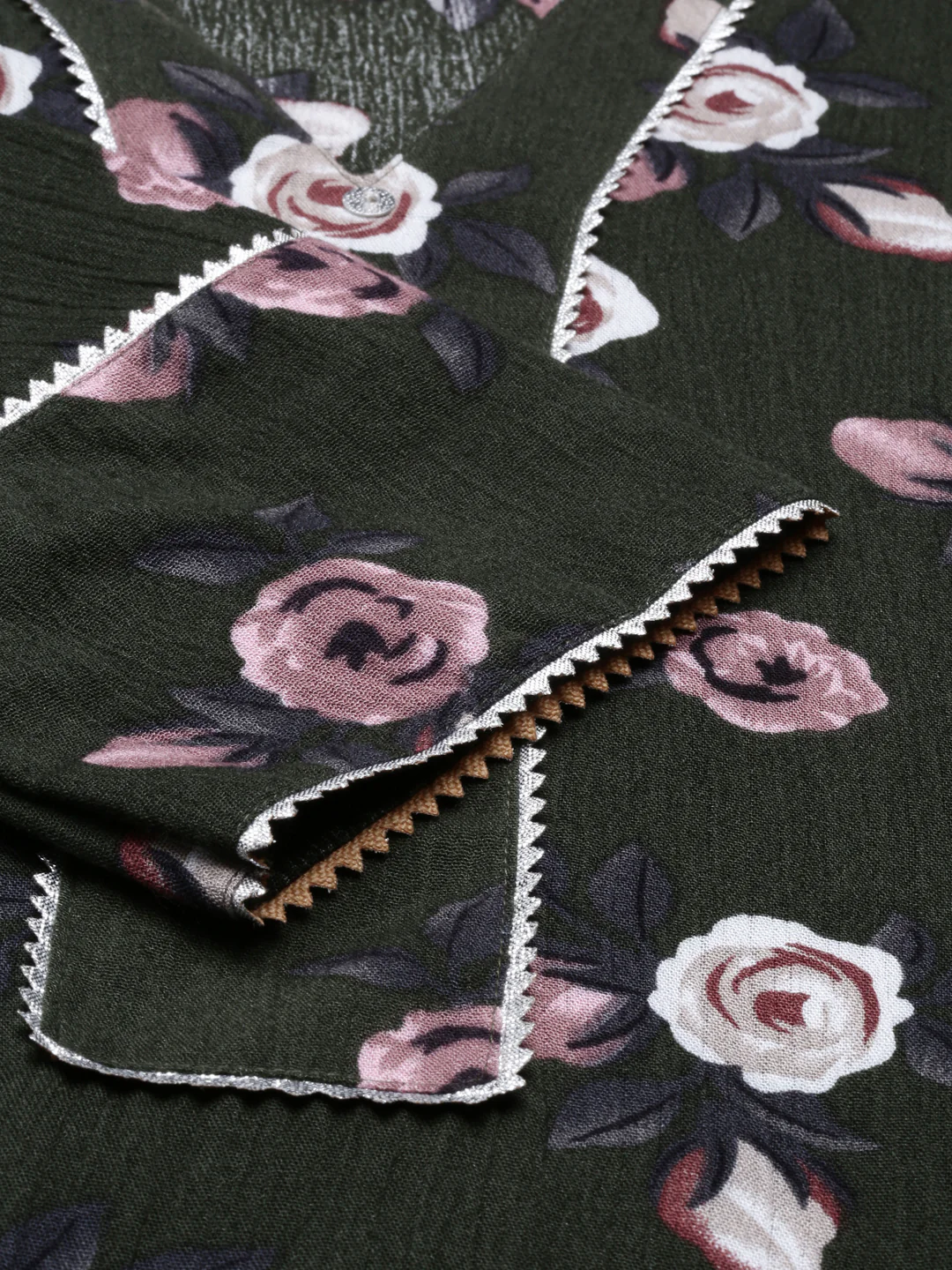 Neerus Green Color Chiffon Fabric Kurta - Image 7
