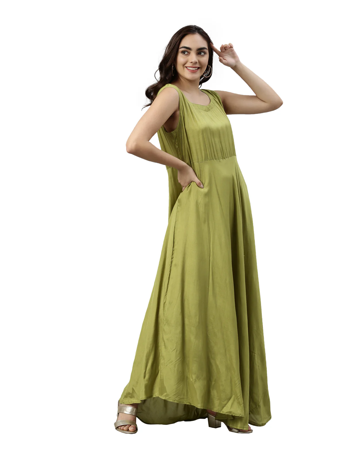 Neerus Green Color Flex Fabric Kurta - Image 6