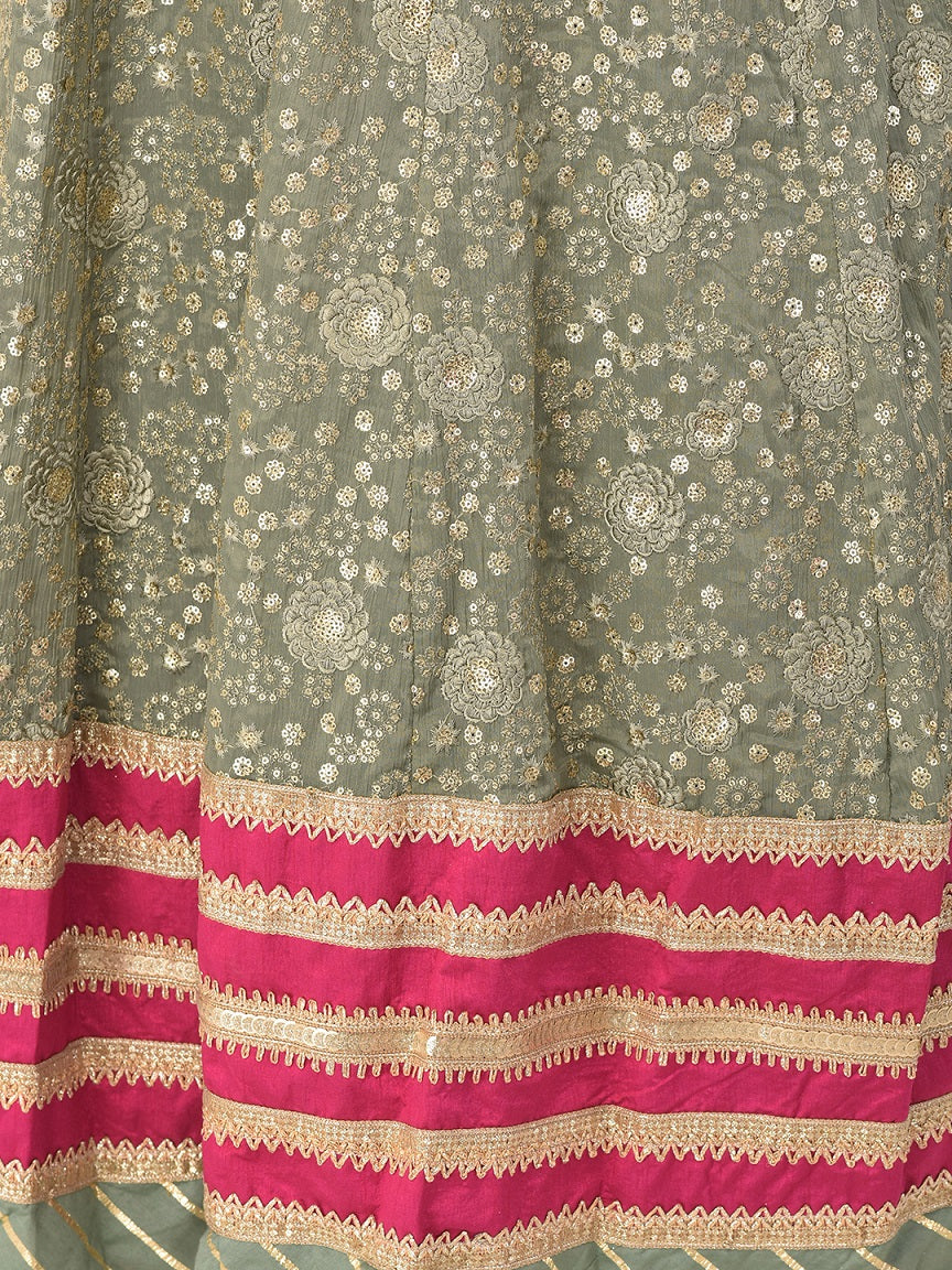 Neerus Green Color Georgette Fabric Gown - Image 6