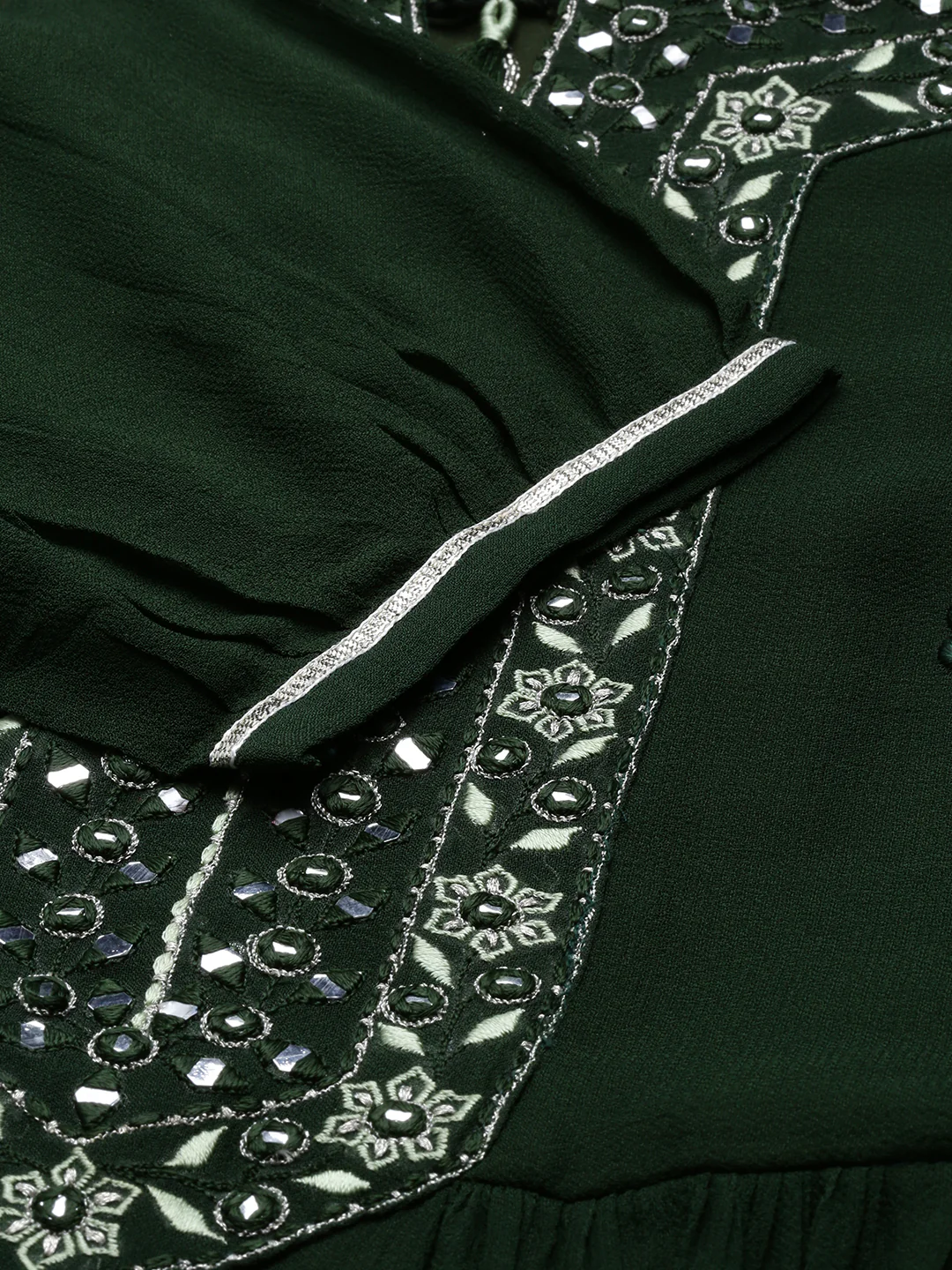 Neerus Green Color Georgette Fabric Kurta - Image 16