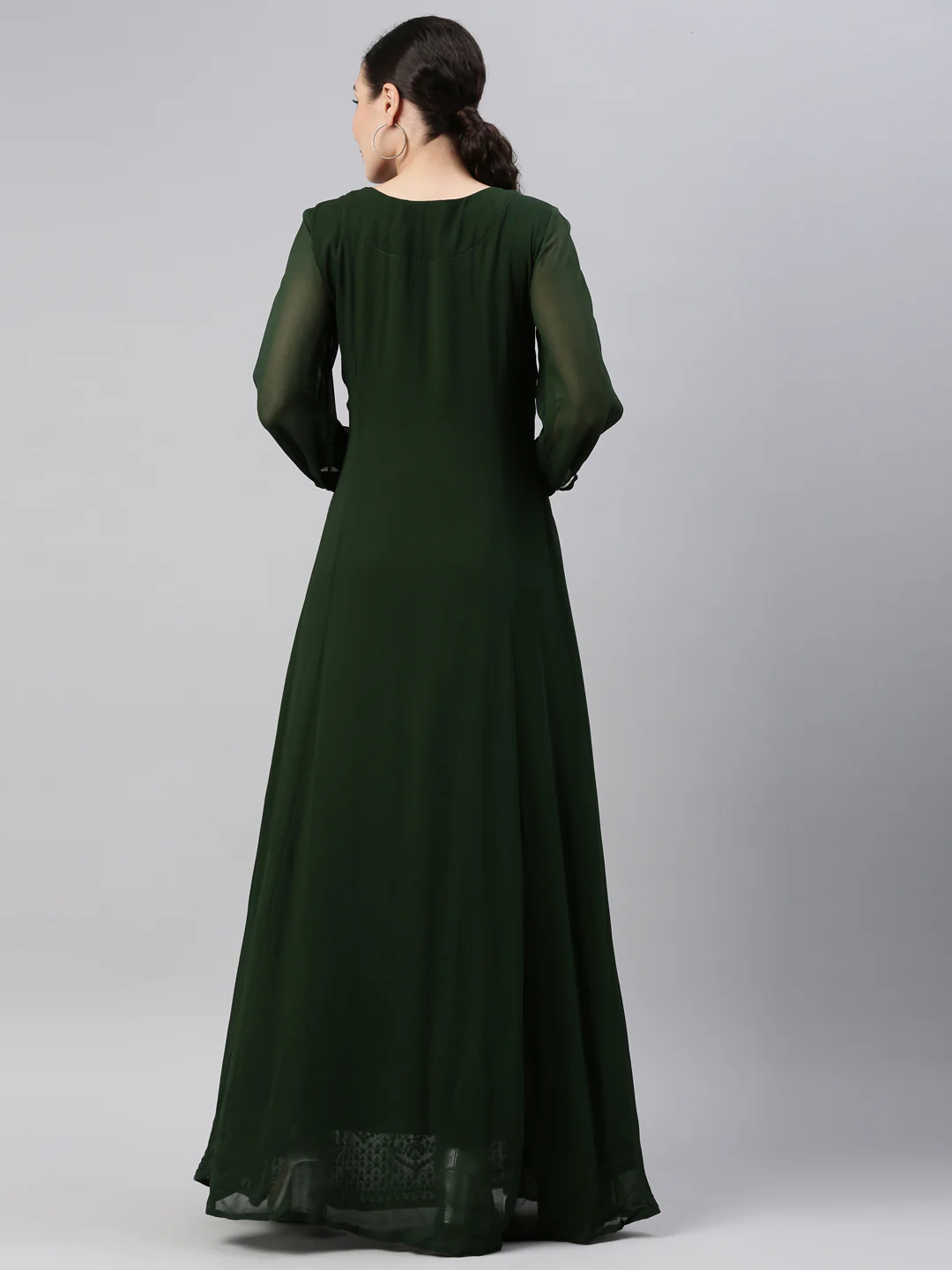 Neerus Green Color Georgette Fabric Kurta - Image 22