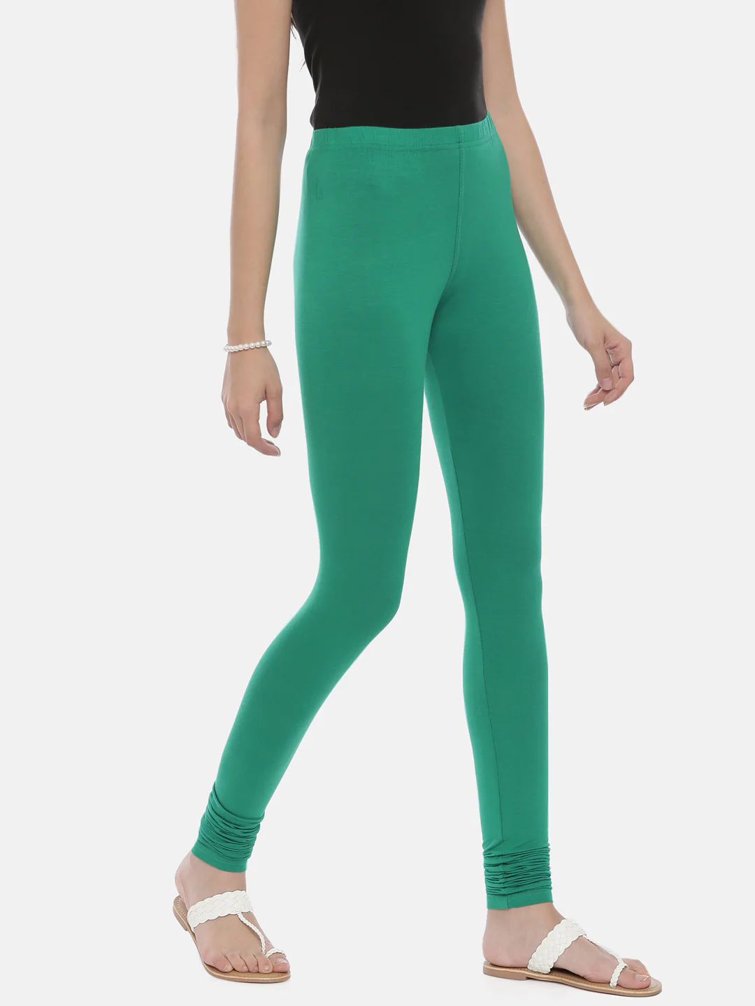 Neerus Green Color Lycra Fabric Leggings - Image 27