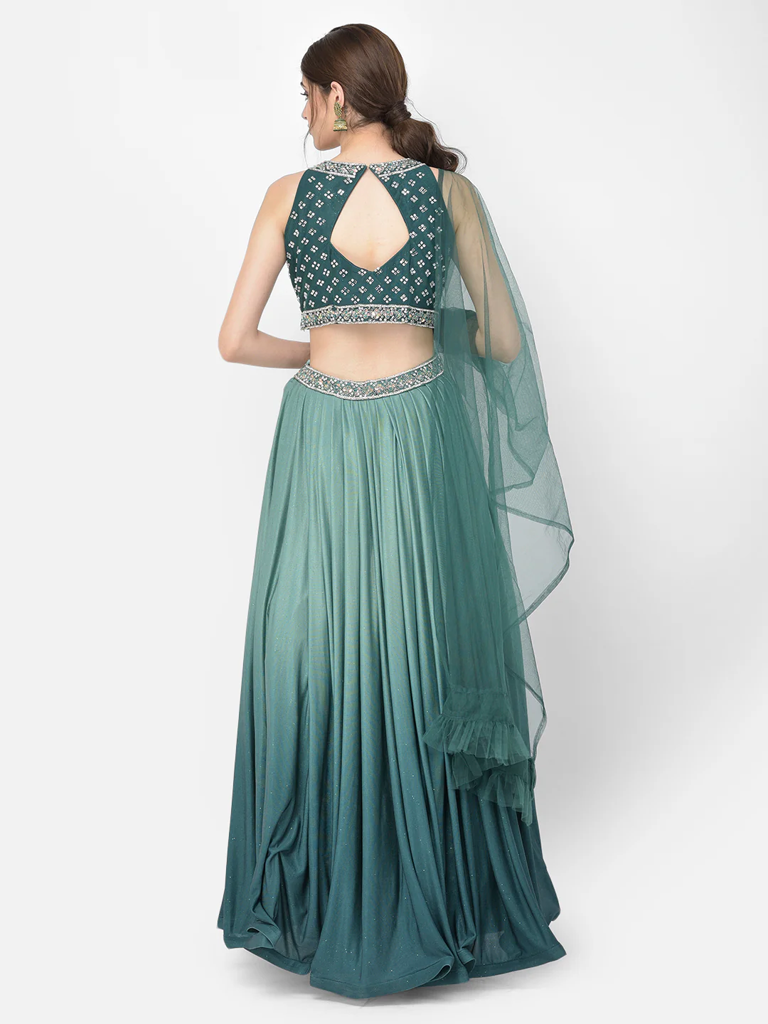 Neerus Green Color Lycra Fabric Lehenga Choli - Image 4