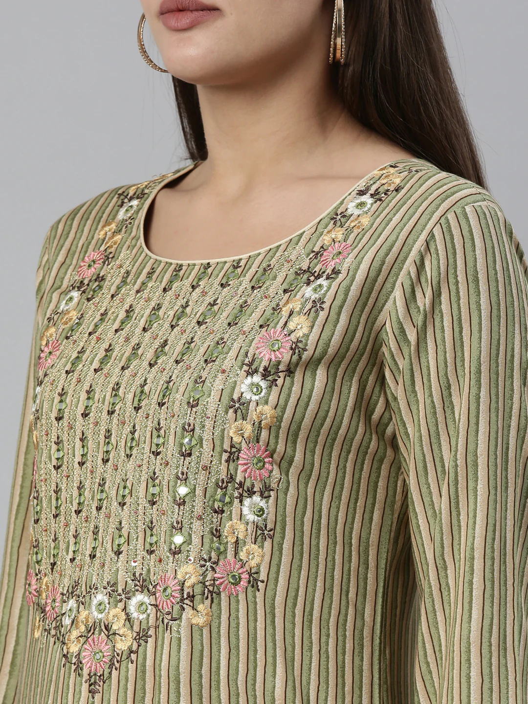 Neerus Green Color Rayon Fabric Kurta - Image 15