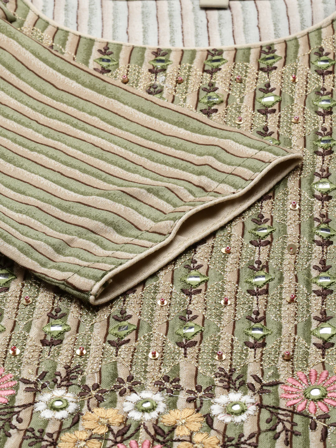 Neerus Green Color Rayon Fabric Kurta - Image 8