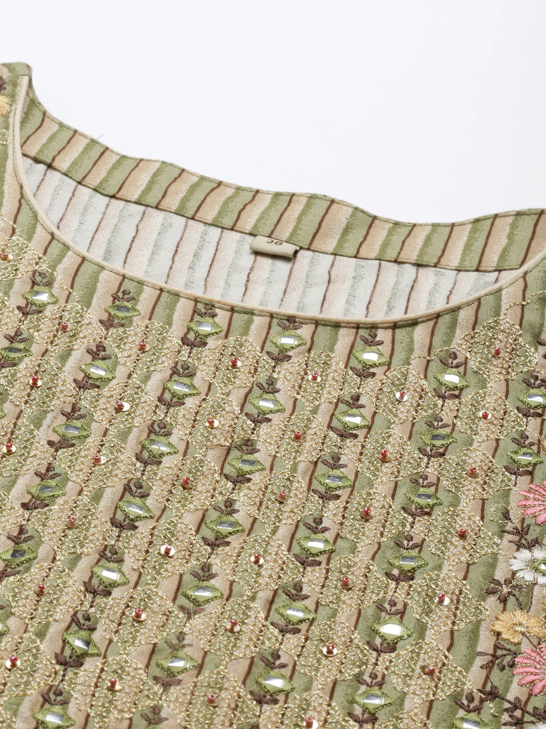 Neerus Green Color Rayon Fabric Kurta - Image 9