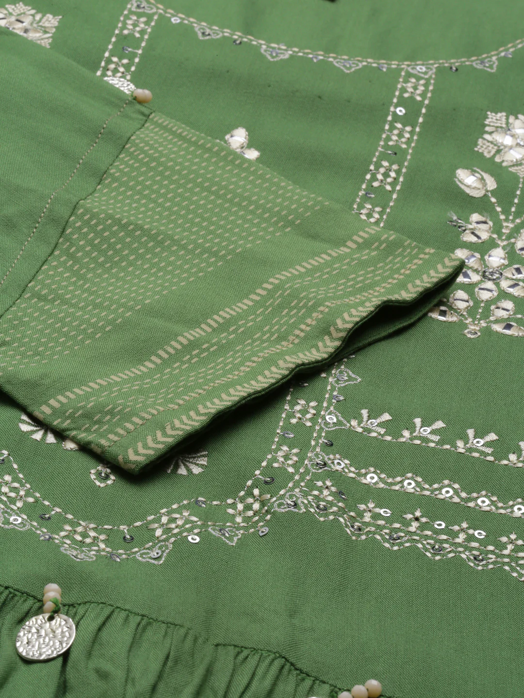 Neerus Green Color Rayon Fabric Kurta - Image 7
