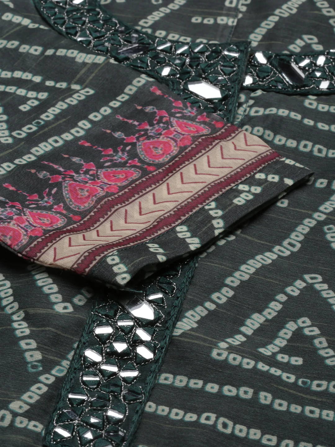 Neerus Green Color Silk Fabric Kurta - Image 7