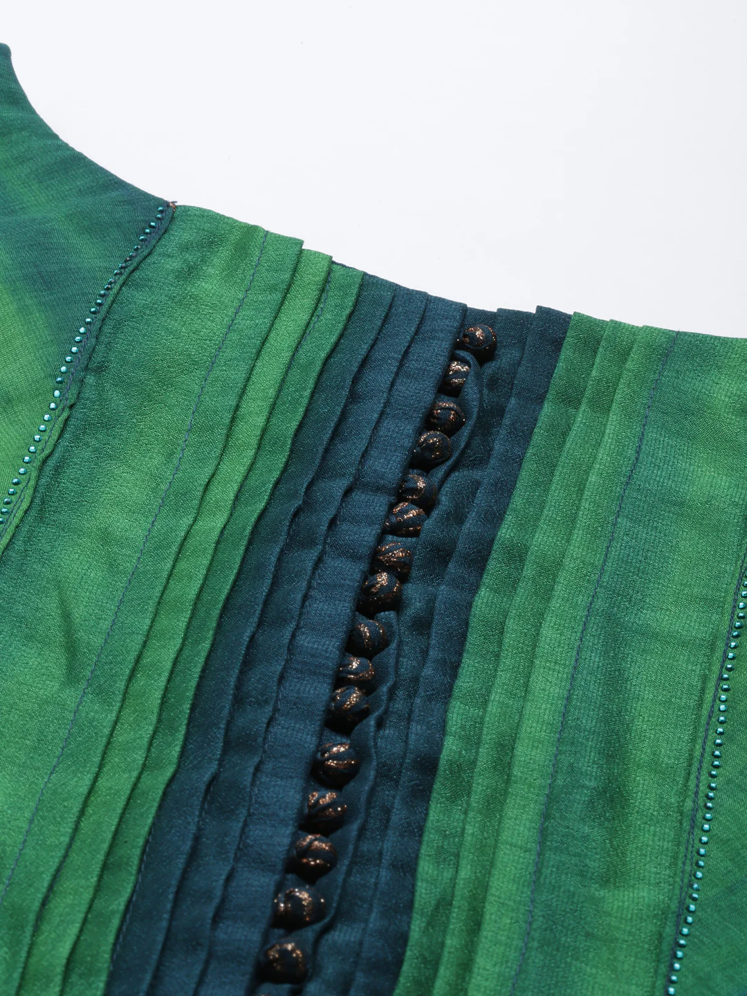 Neerus Green Color Silk Fabric Kurta - Image 3