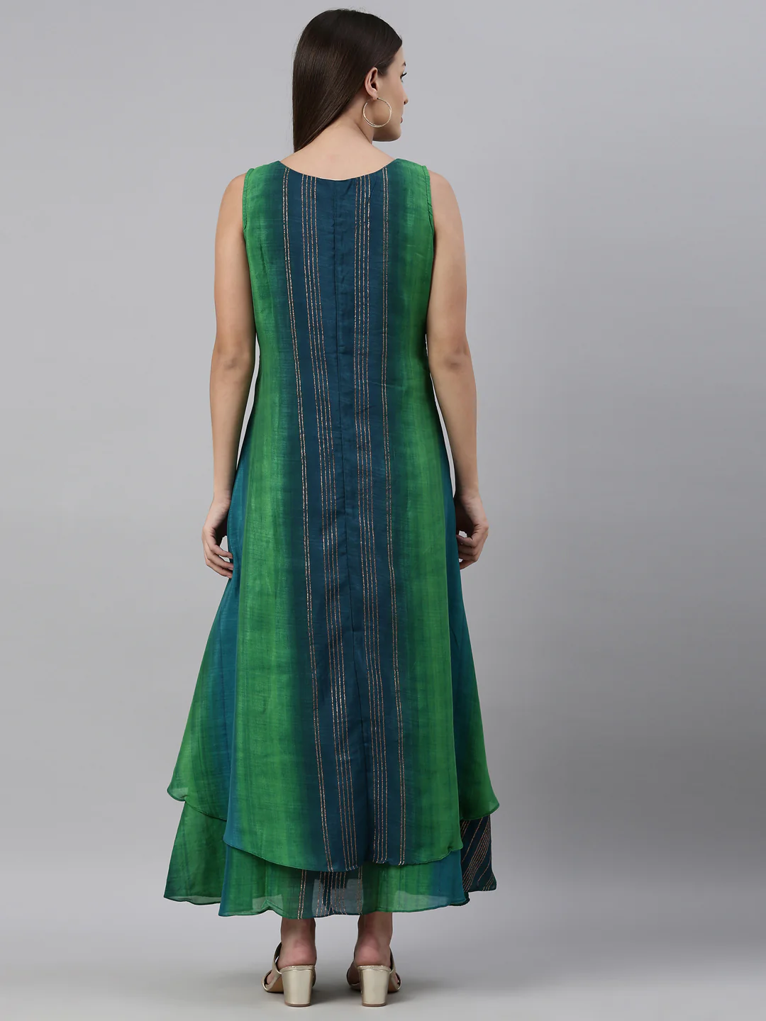 Neerus Green Color Silk Fabric Kurta - Image 5