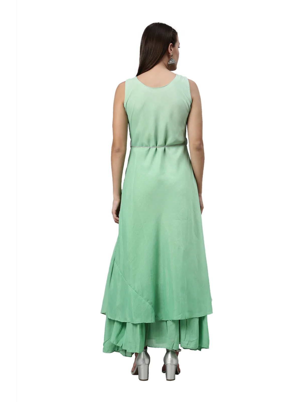 Neerus Green Color Silk Fabric Kurta - Image 5