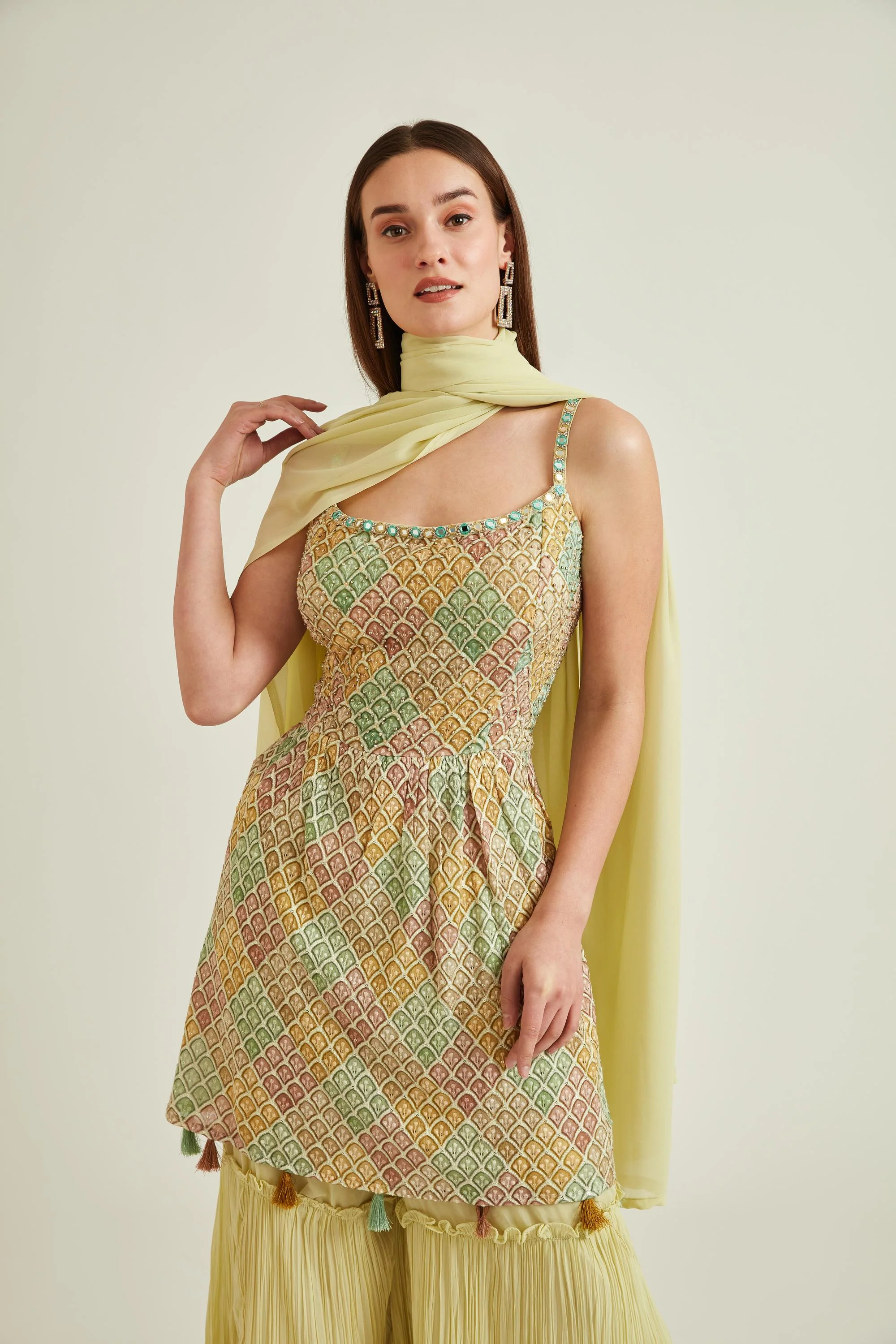 Neerus Green Colour Georgette Fabric Suit - Image 4