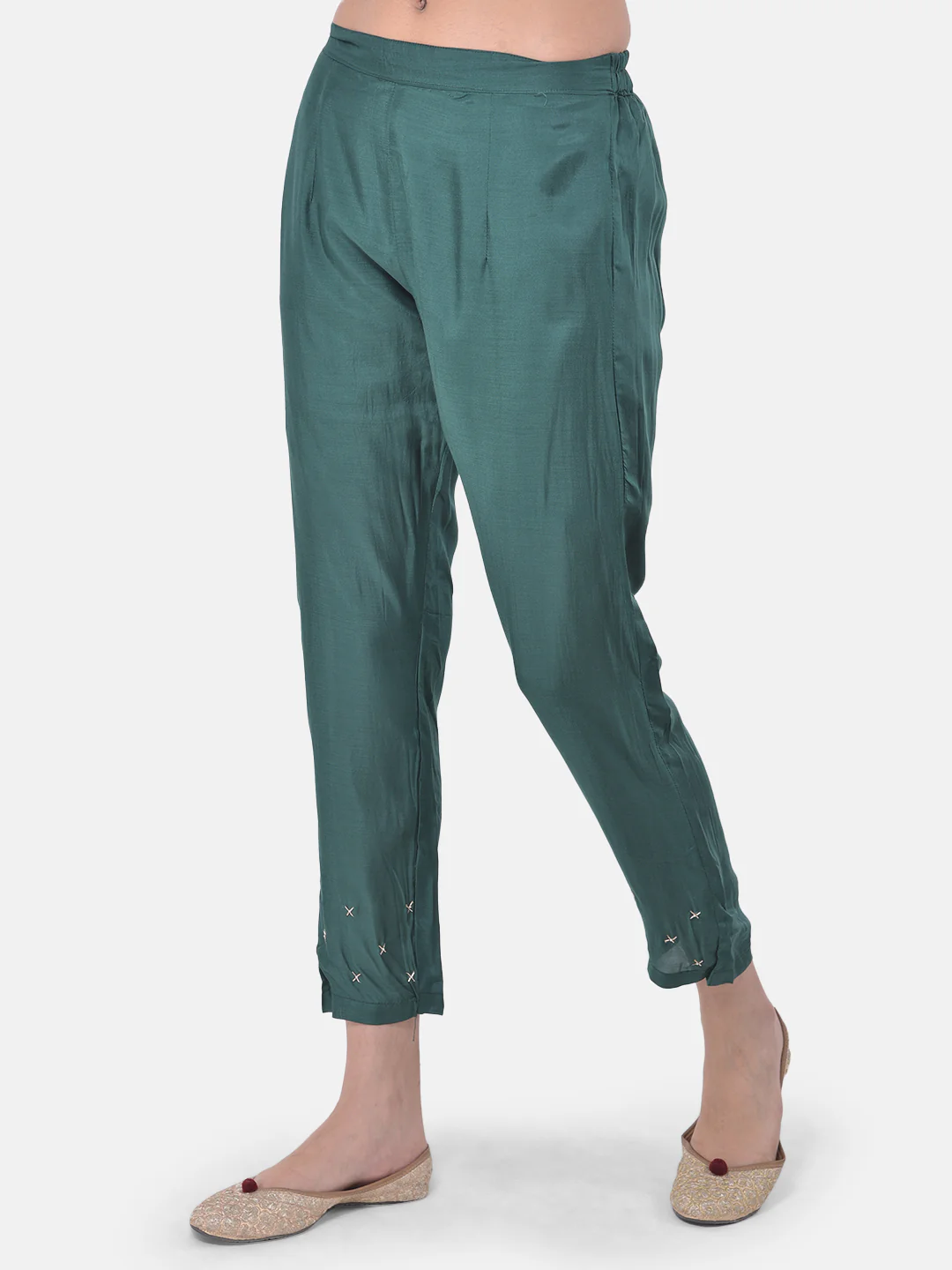 Neerus Green Embellished Kurta With Pant & Dupatta - Image 6