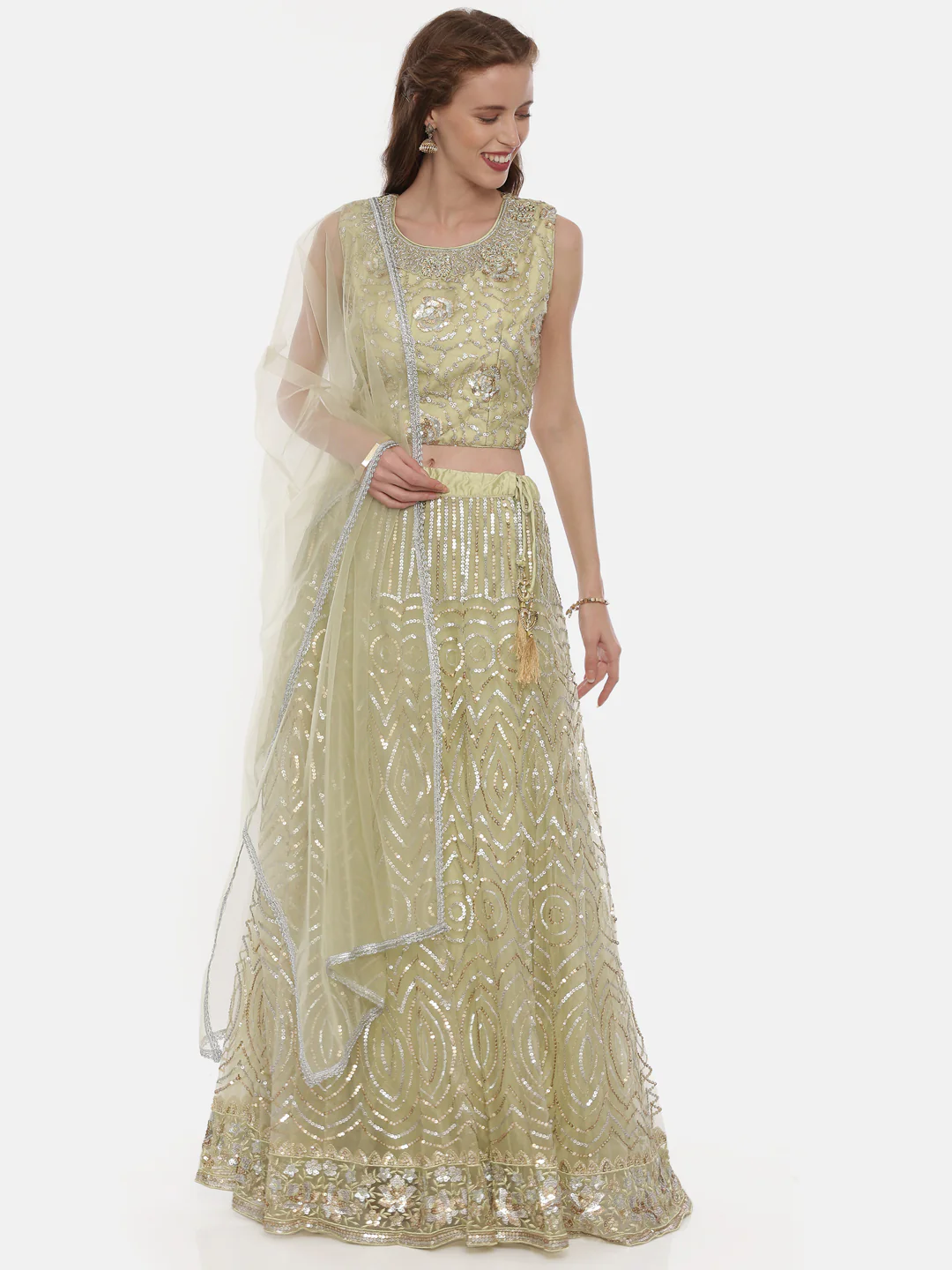 Neerus Green Embellished Lehenga Set