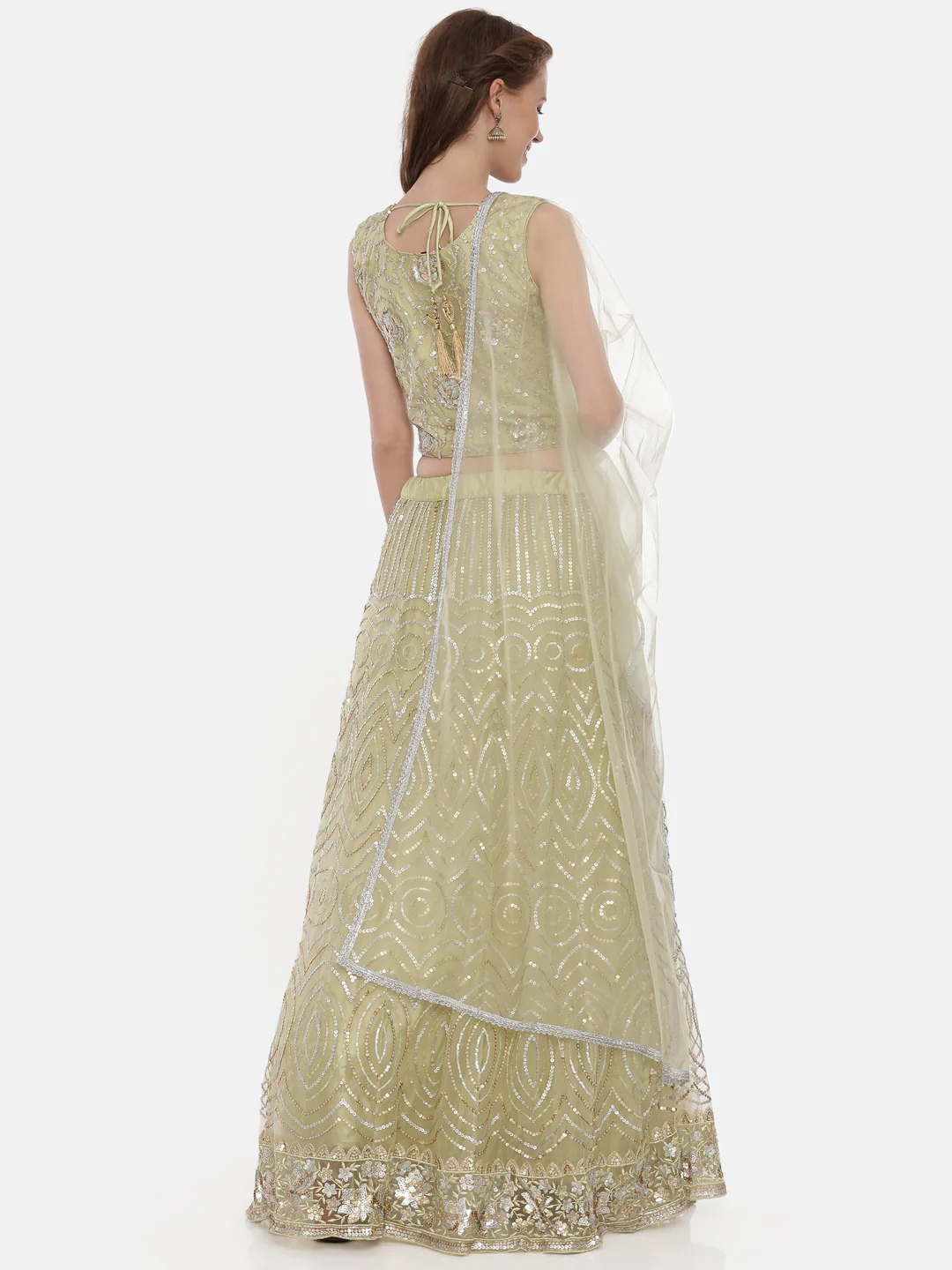 Neerus Green Embellished Lehenga Set - Image 6
