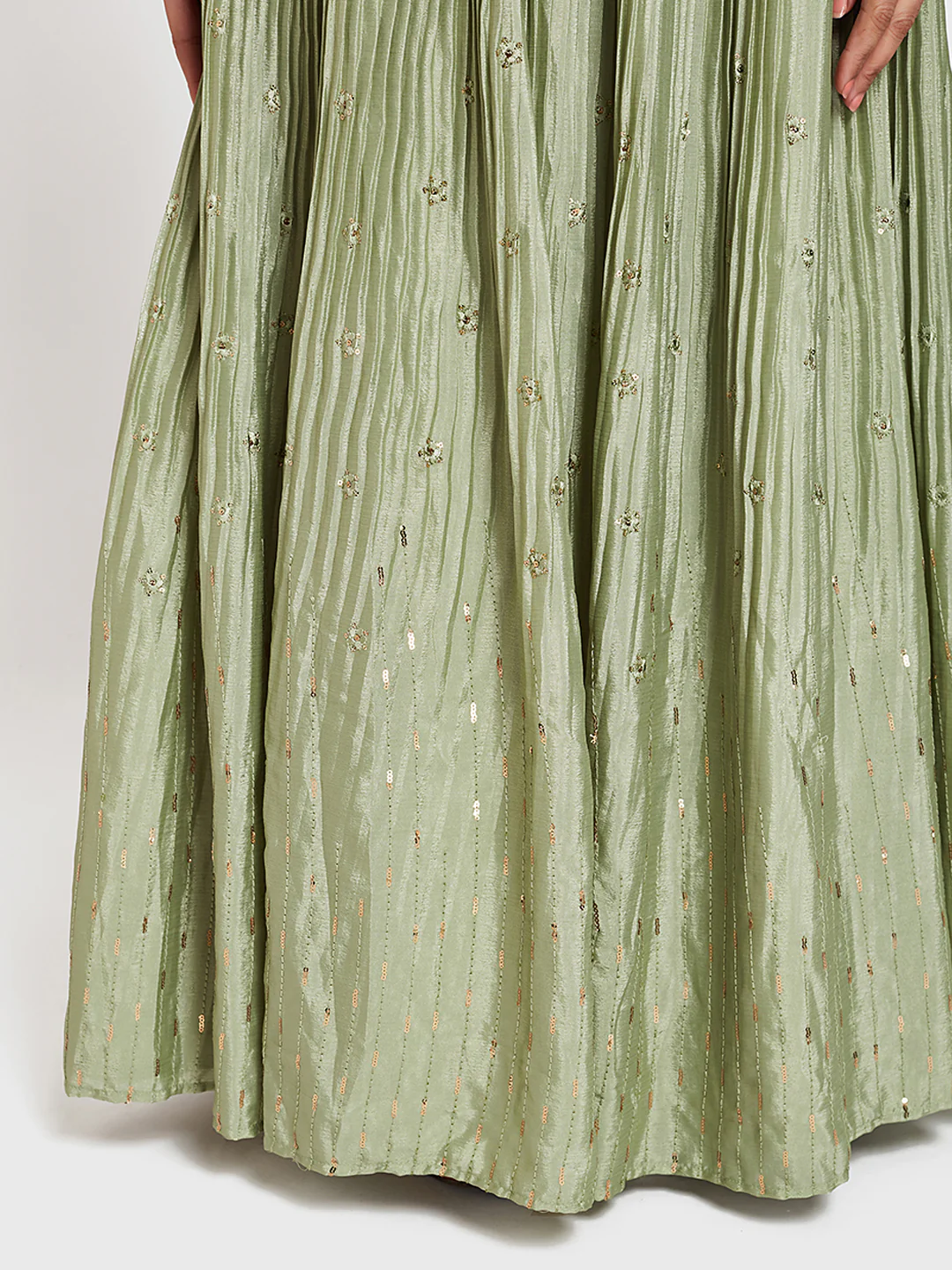 Neerus Green Embroidered Lehenga Set - Image 5