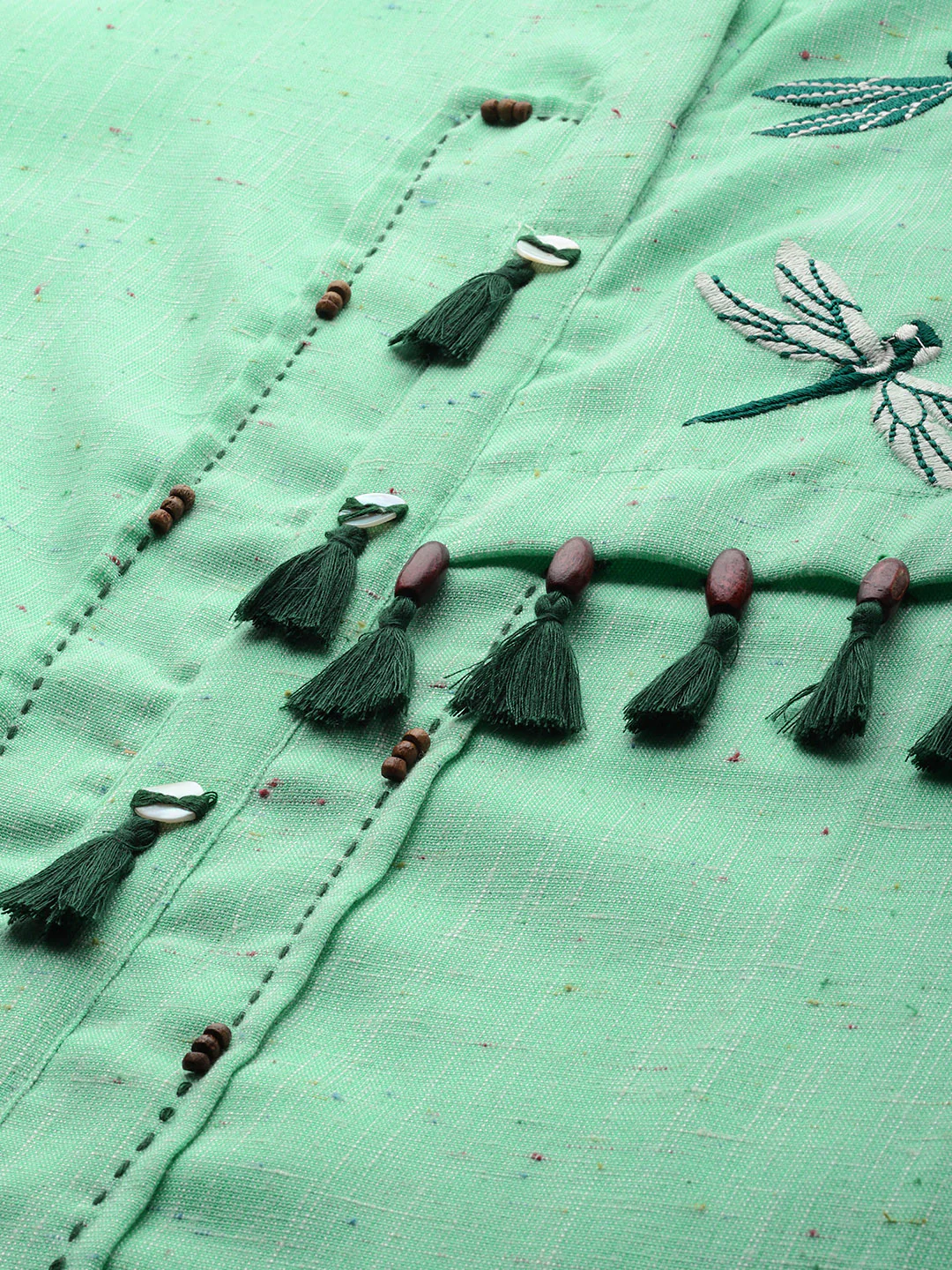 Neerus Green Embroidered Straight Kurta - Image 2