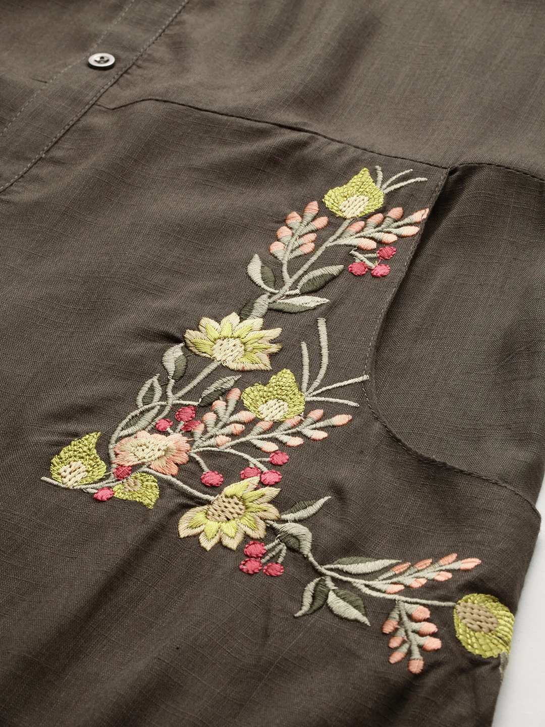 Neerus Green Embroidered Straight Kurta - Image 3