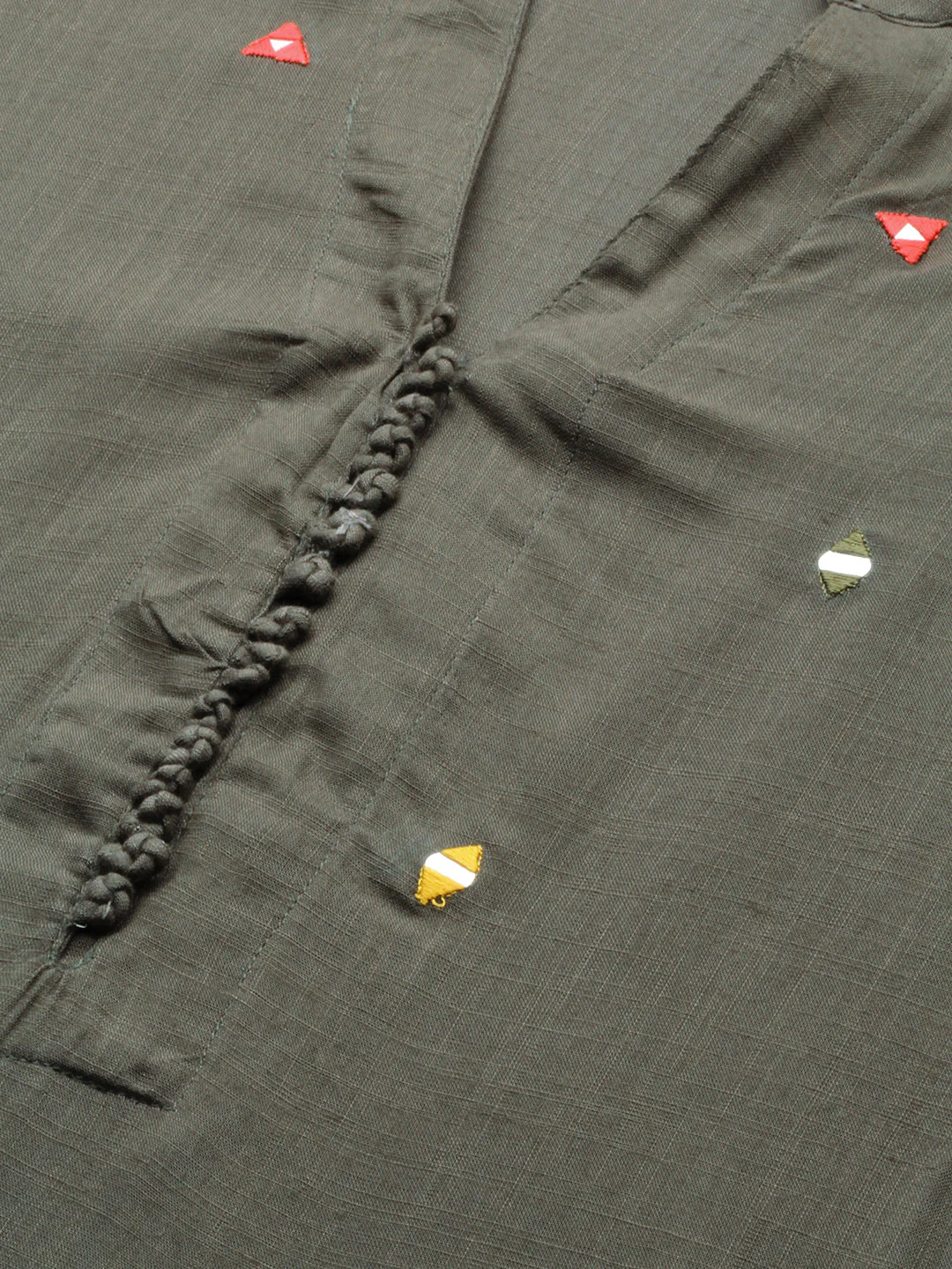 Neerus Green Embroidered Straight Kurta - Image 2