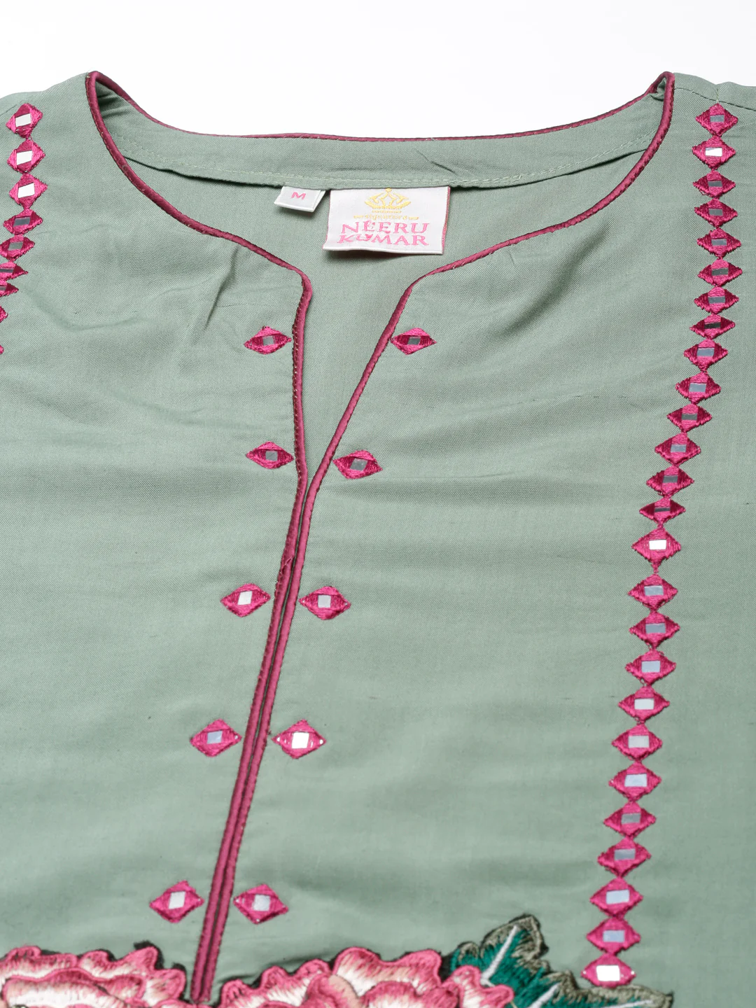 Neerus Green Flared Casual Solid Maxi Dresses - Image 4