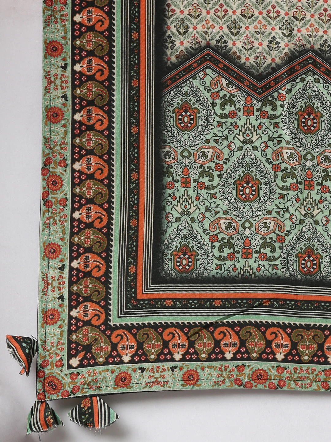 Neerus Green Panelled Straight Kurta and Trousers With Dupatta - Image 7