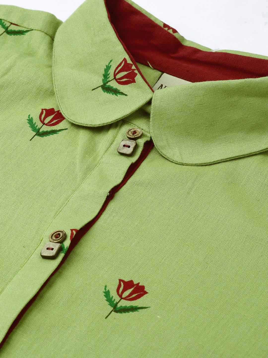 Neerus Green Printed A Line Kurta - Image 2