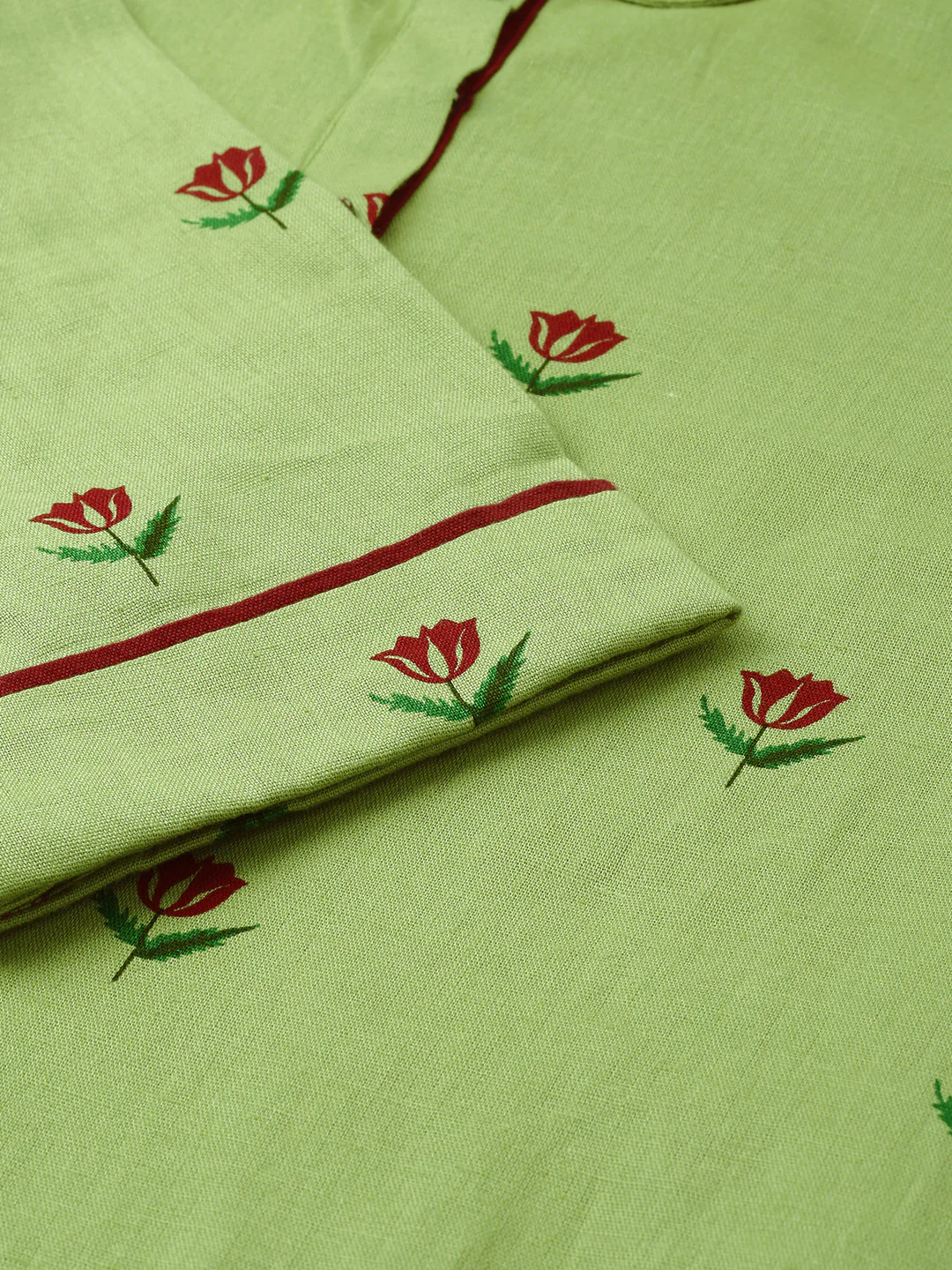 Neerus Green Printed A Line Kurta - Image 5