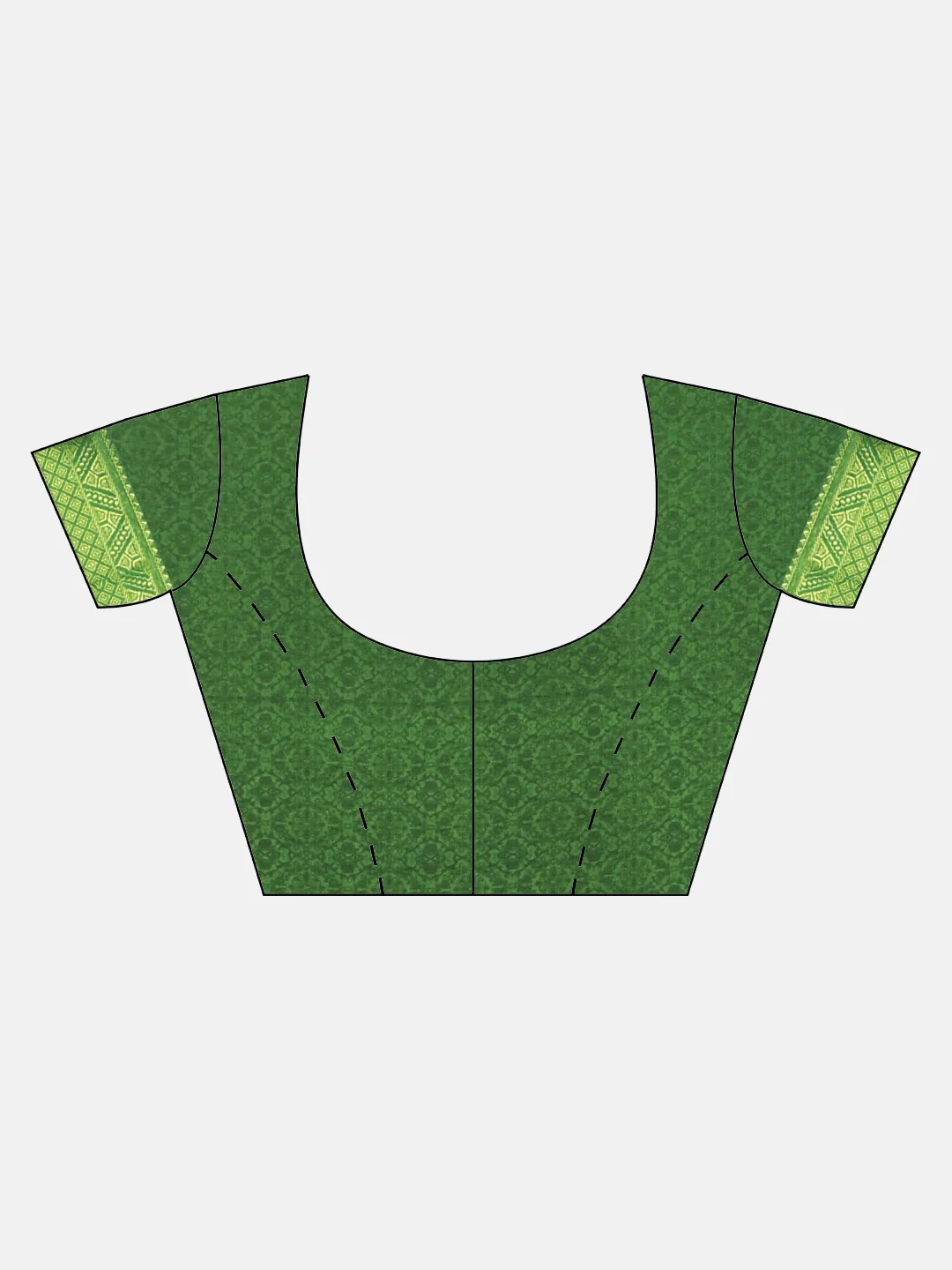 Neerus Green Printed Saree With Blouse - Image 5