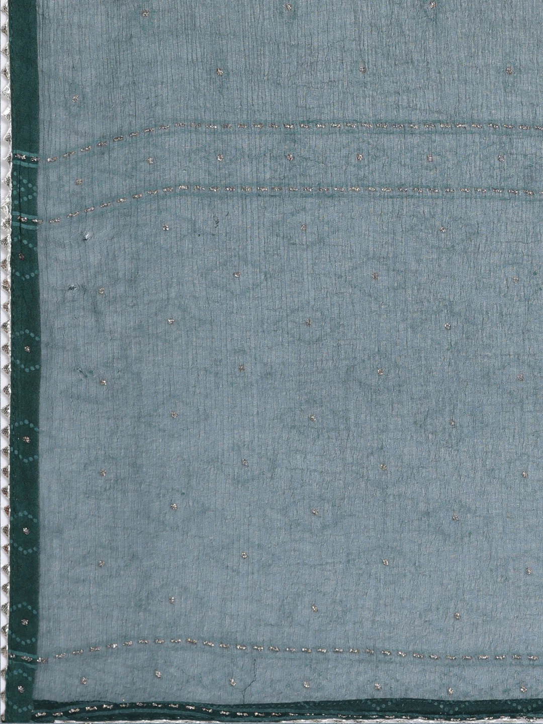 Neerus Green Regular Calf Length Printed Kurta Embroidered Trousers With Dupatta - Image 8