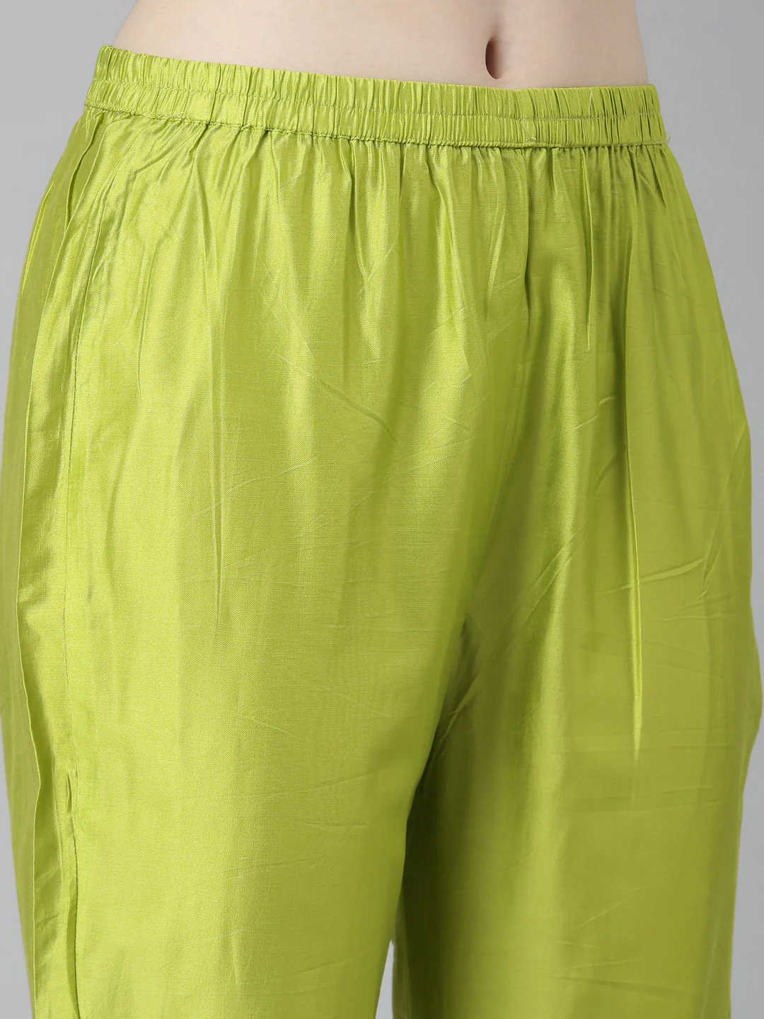 Neerus Green Regular Straight Chevron Kurta And Trousers With Dupatta - Image 6