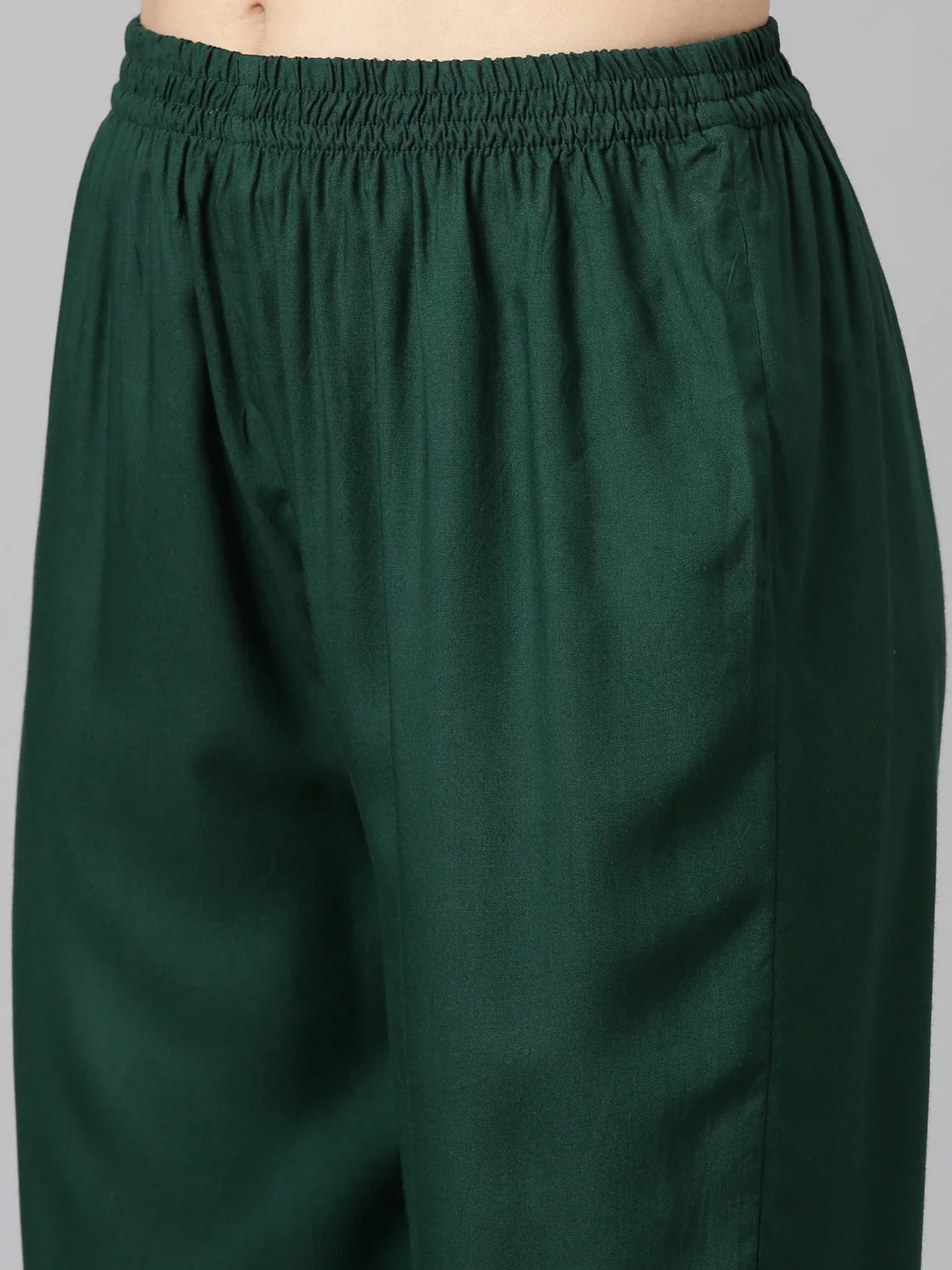 Neerus Green Regular Straight Embroidered Kurta And Trousers With Dupatta - Image 6