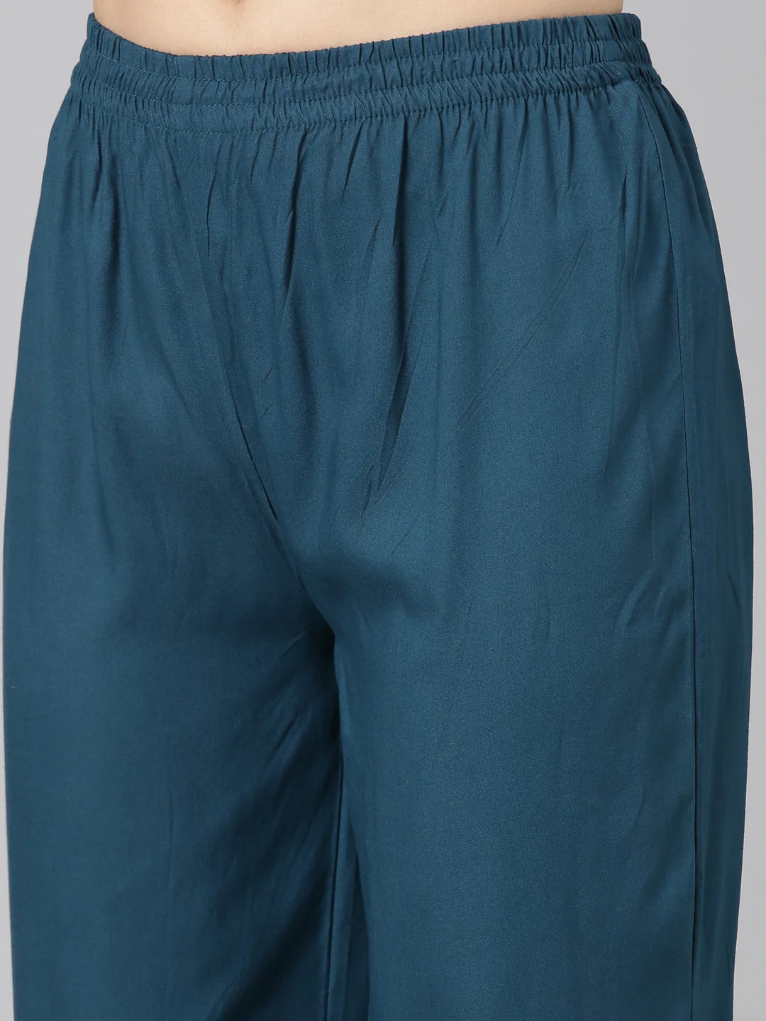 Neerus Green Regular Straight Embroidered Kurta And Trousers With Dupatta - Image 6