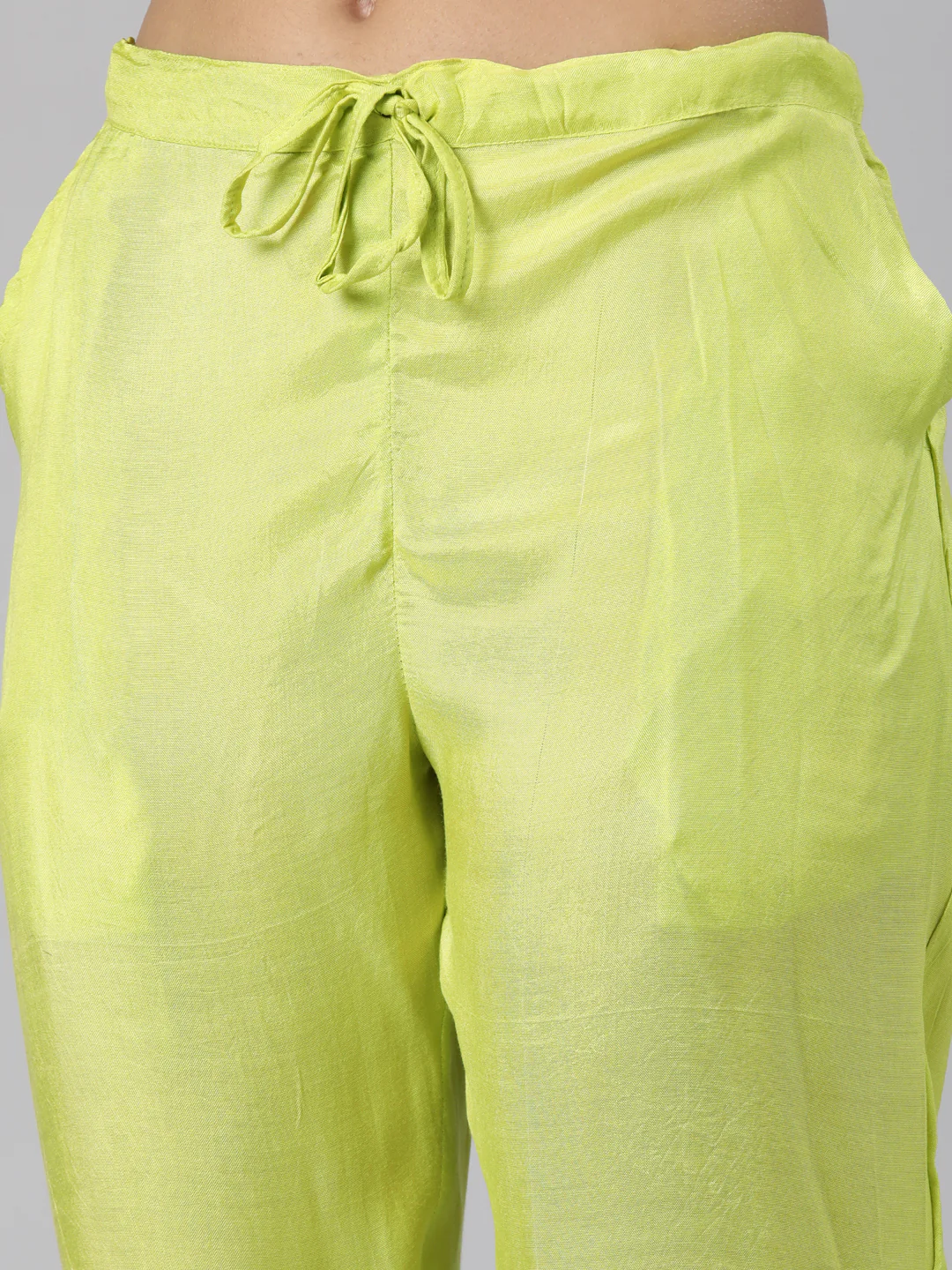 Neerus Green Regular Straight Floral Kurta And Trousers With Dupatta - Image 7
