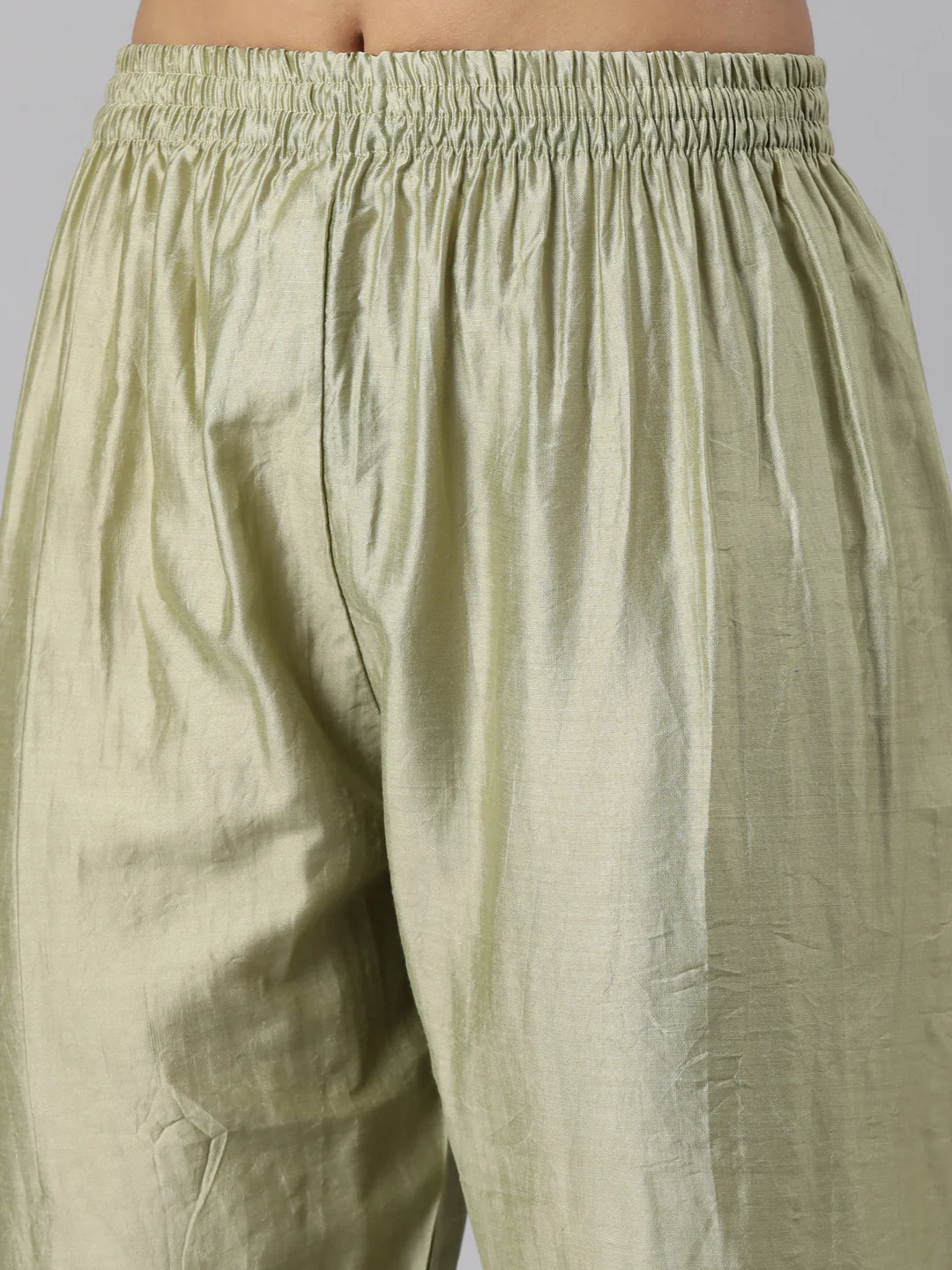 Neerus Green Regular Straight Floral Kurta And Trousers With Dupatta - Image 6
