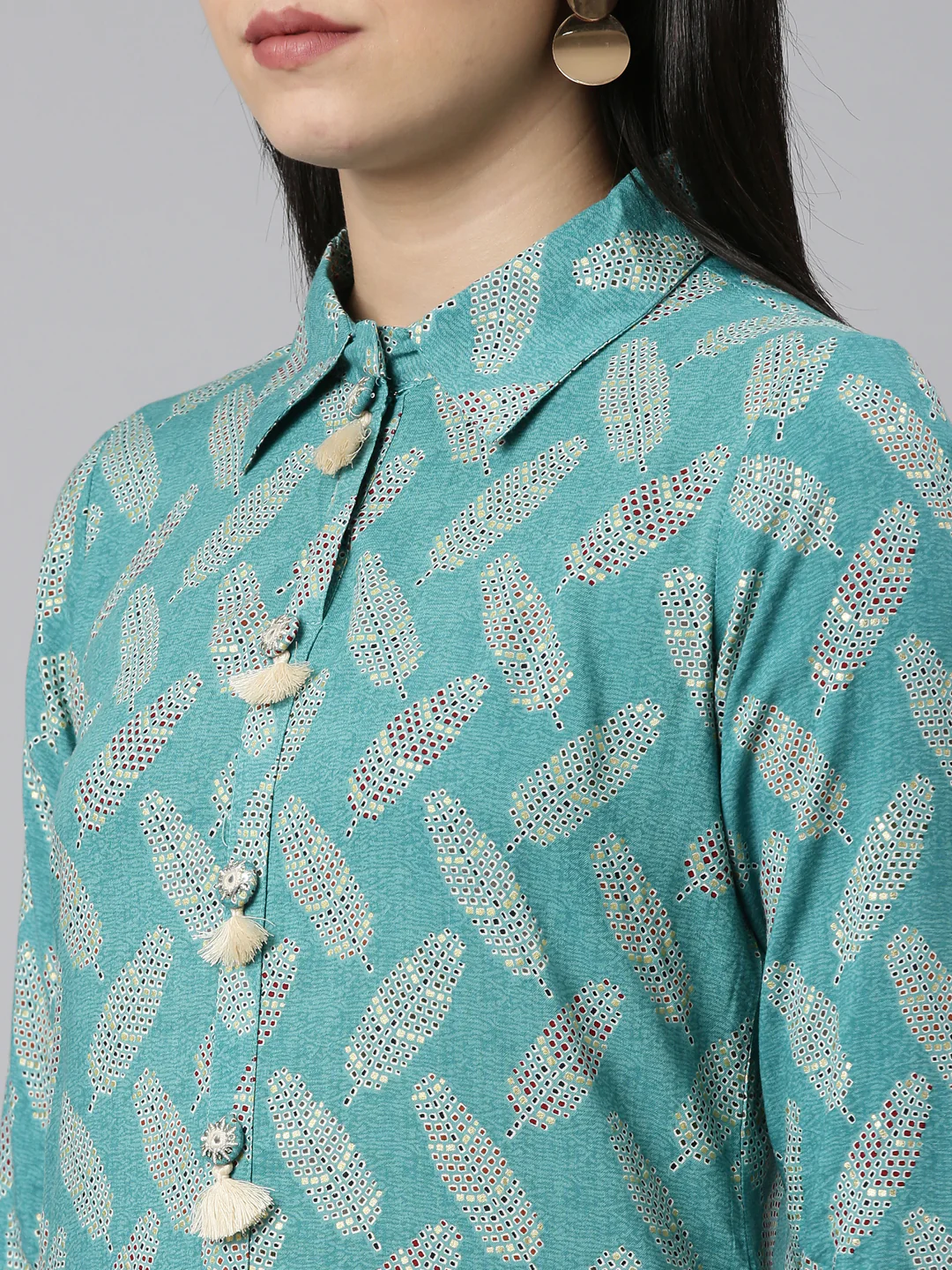 Neerus Green Regular Straight Printed Kurta And Salwar - Image 4
