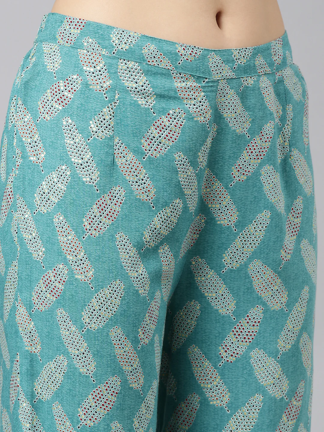 Neerus Green Regular Straight Printed Kurta And Salwar - Image 6