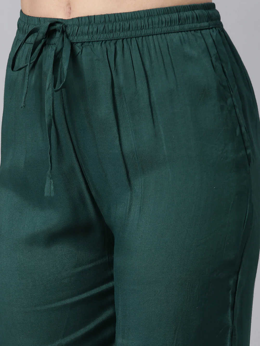 Neerus Green Regular Straight Tribal Kurta And Trousers With Dupatta - Image 6