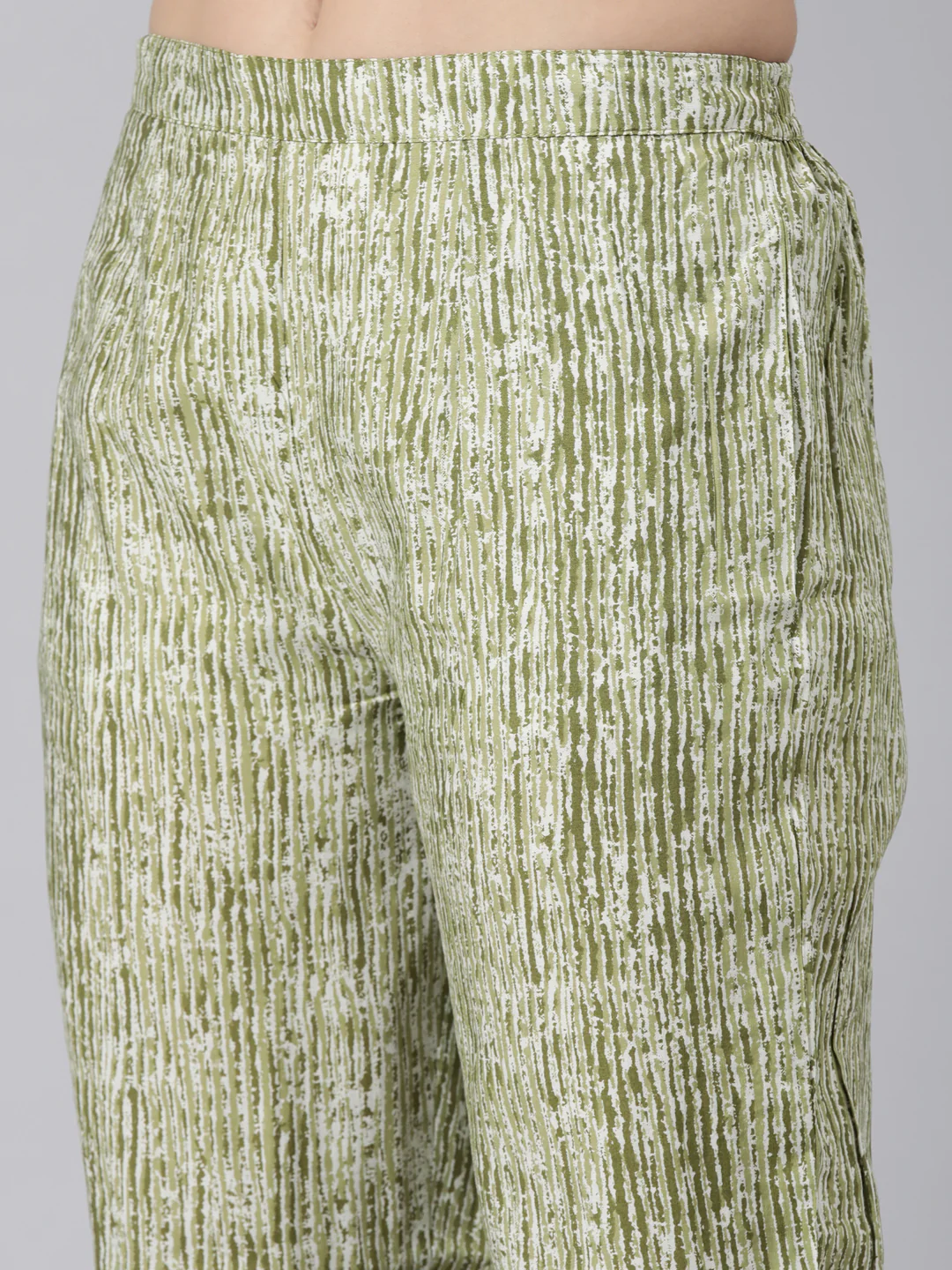 Neerus Green Regular Straight Woven Design Kurta And  Trousers With Dupatta - Image 5