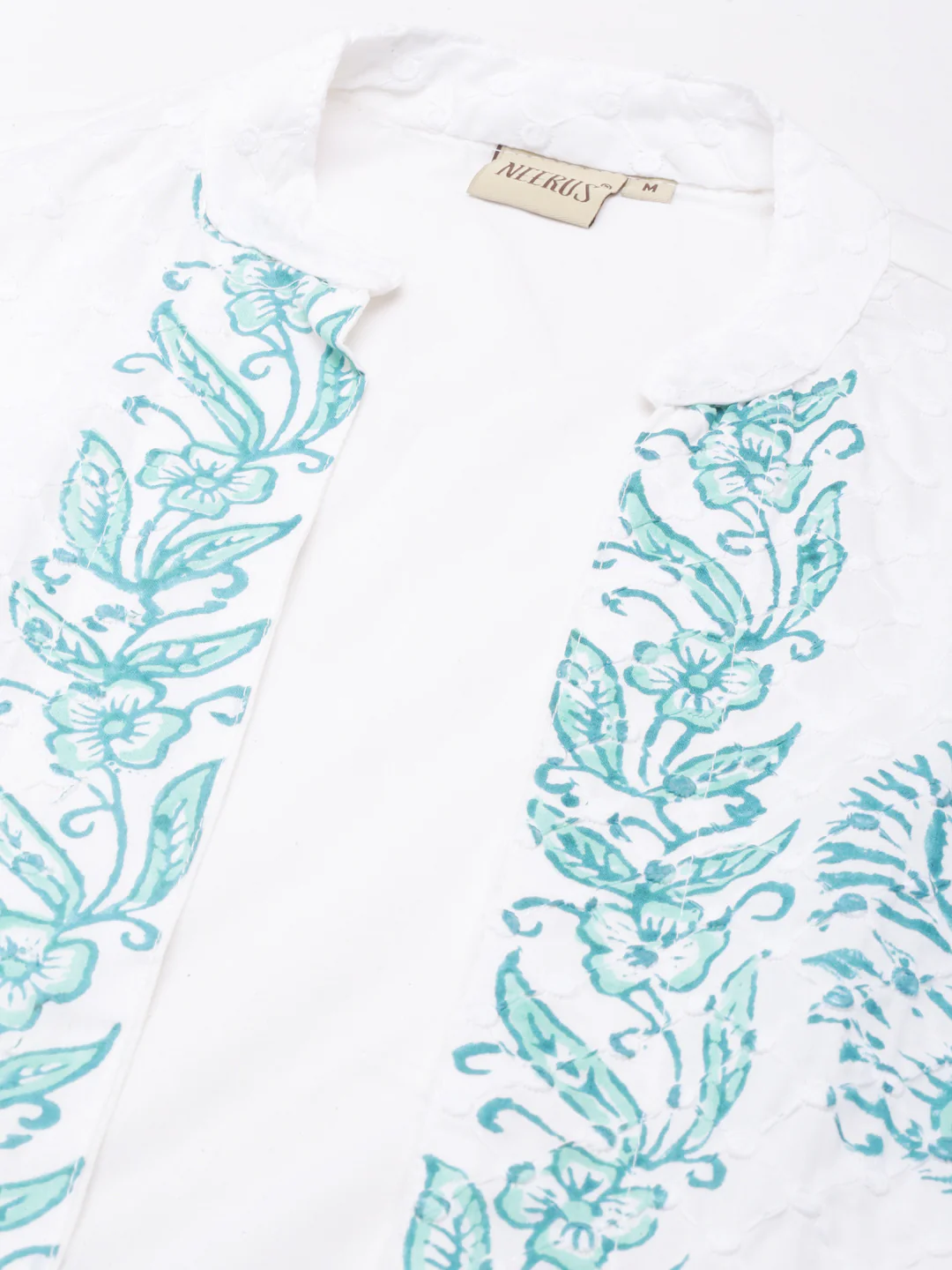 Neerus Green Straight Casual Floral Dresses - Image 6