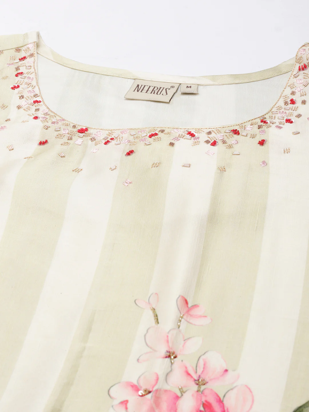 Neerus Green Straight Casual Floral Straight Kurta - Image 6