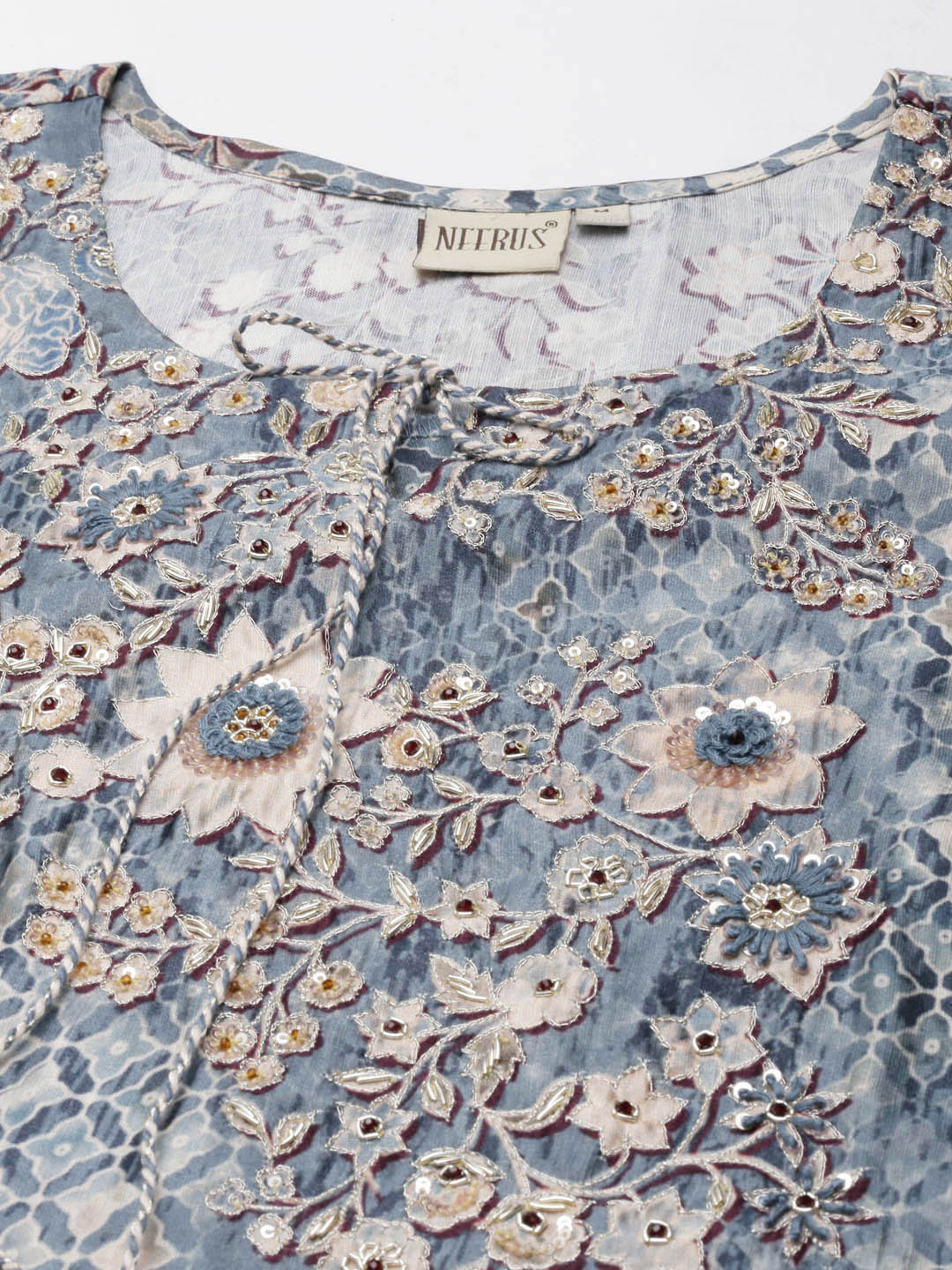 Neerus Green Straight Casual Floral Straight Kurta - Image 4