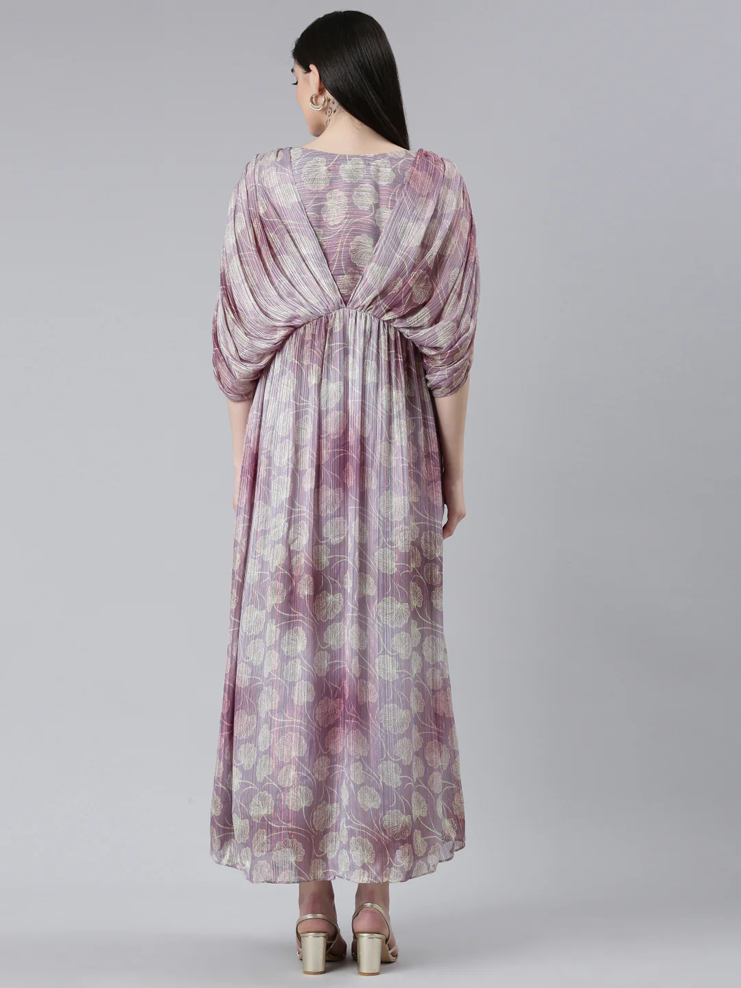 Neerus Green Straight Casual Printed Dress - Image 3