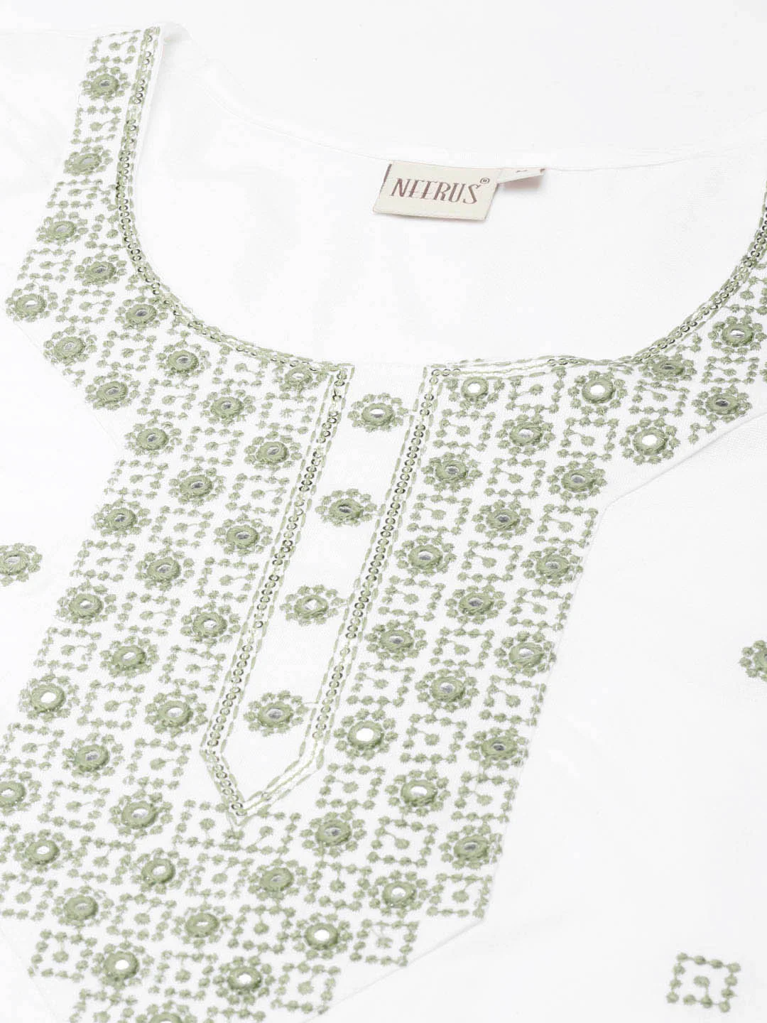 Neerus Green Straight Casual Solid Straight Kurta - Image 4