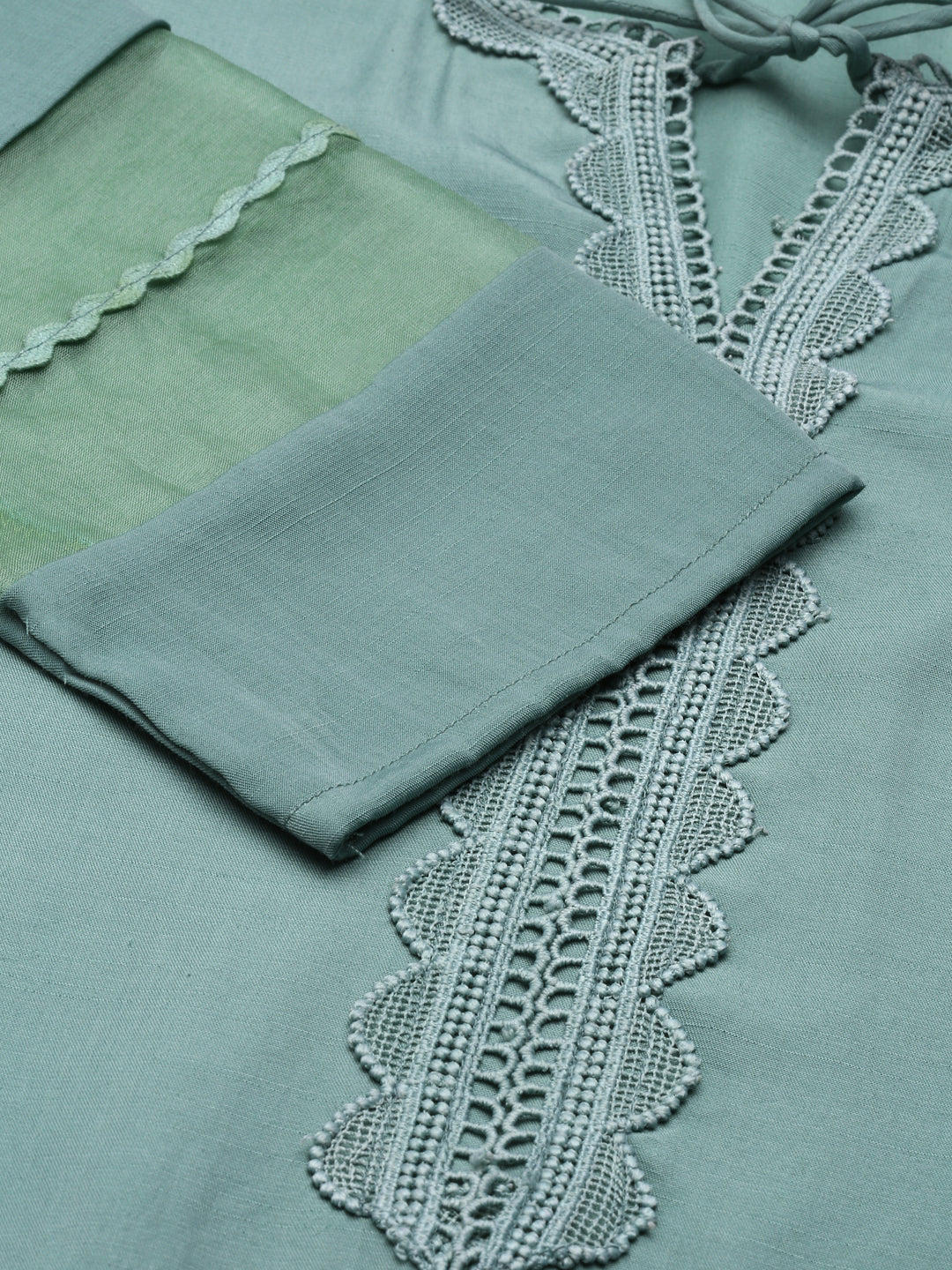 Neerus Green Straight Regular Viscose Rayon Kurta - Image 5