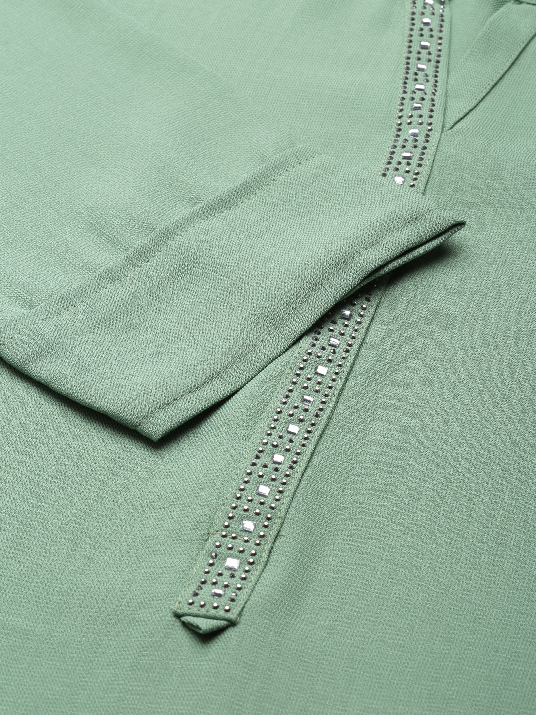 Neerus Green Straight Solid Viscose Rayon Kurta - Image 5