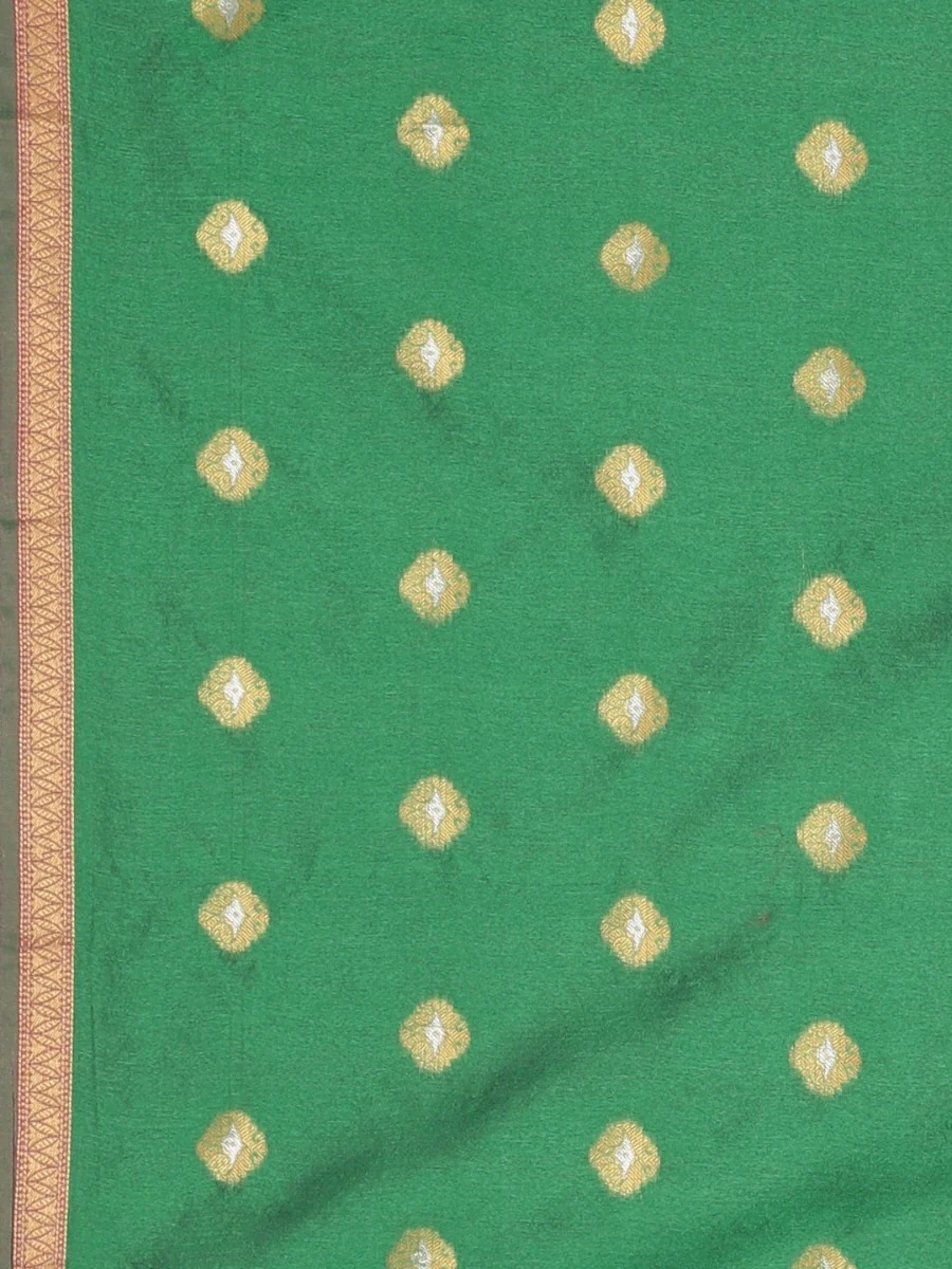 Neerus Green Textured Saree With Blouse - Image 6